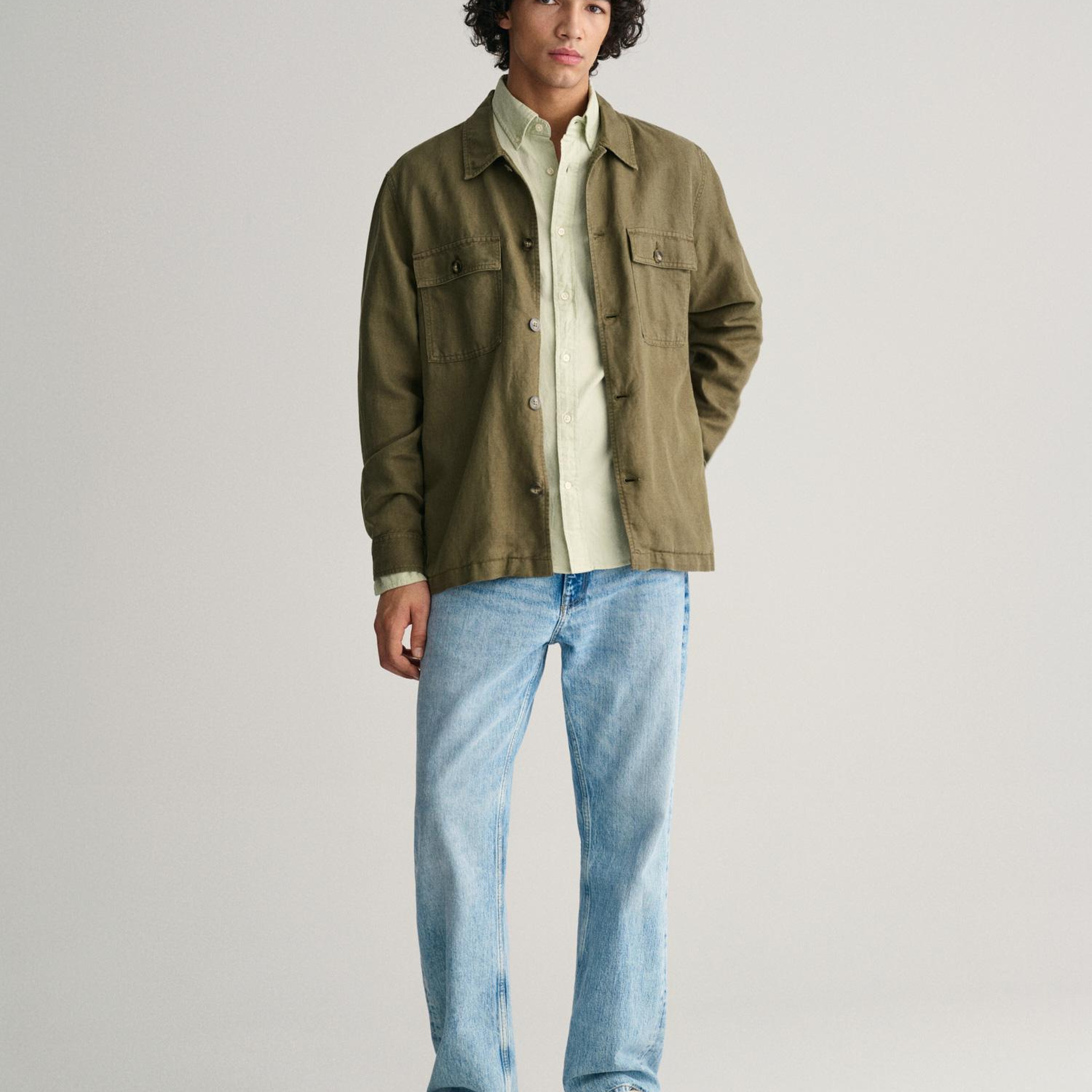 GANT Erkek Yeşil Regular Fit Düğmeli Yaka Oxford Gömlek