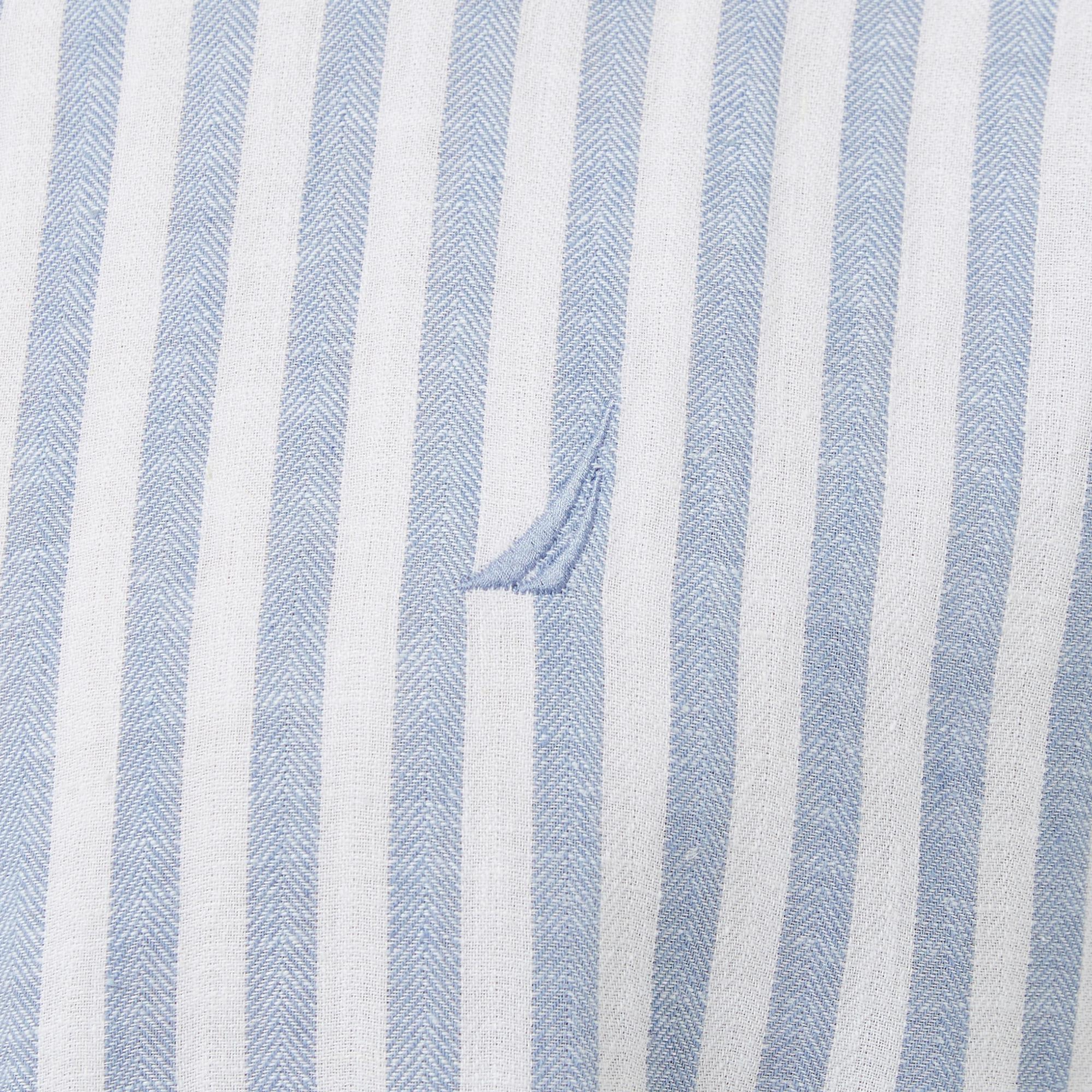 Nautica Erkek Mavi Regular Fit Kısa Kollu Çizgili Gömlek