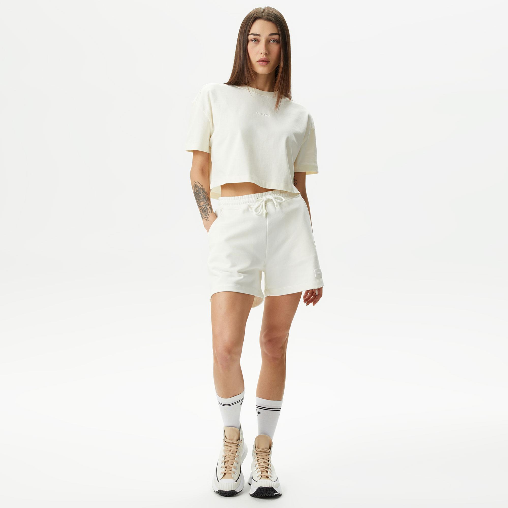 UNITED4 Kadın Beyaz Şort