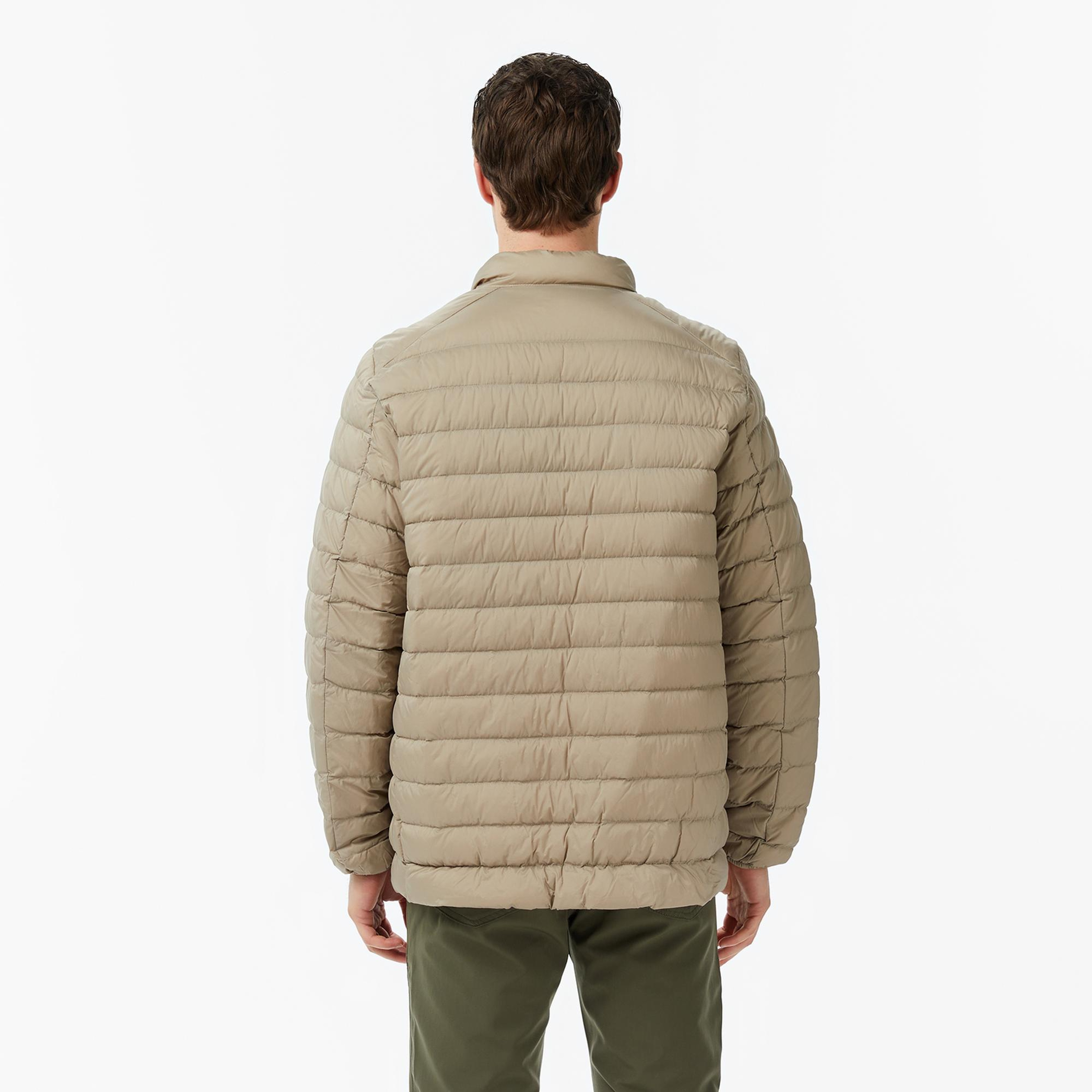 Nautica Erkek Bej Regular Fit Dik Yaka Su İtici Kaz Tüyü Mont