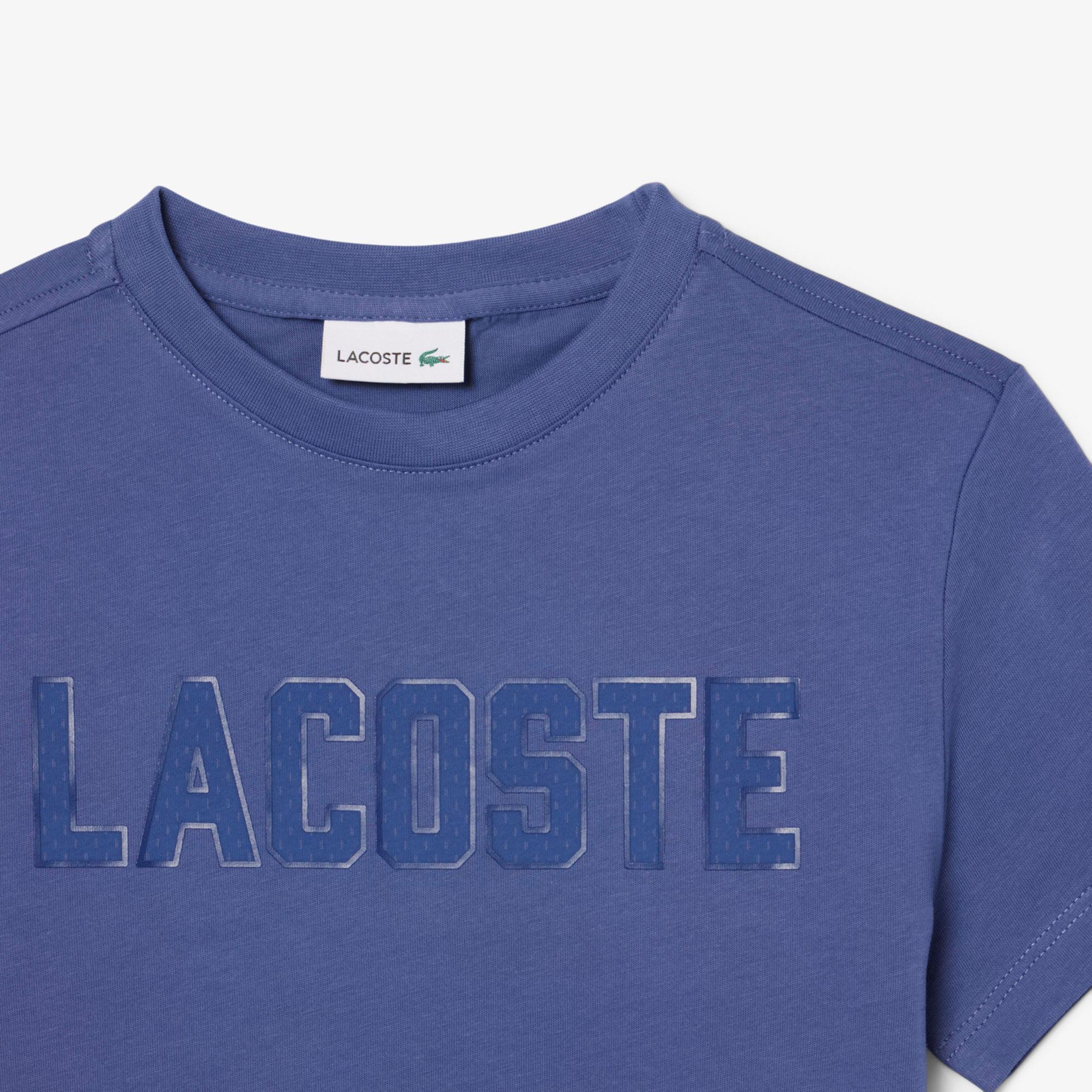 Lacoste Çocuk Bisiklet Yaka Desenli Mor T-Shirt