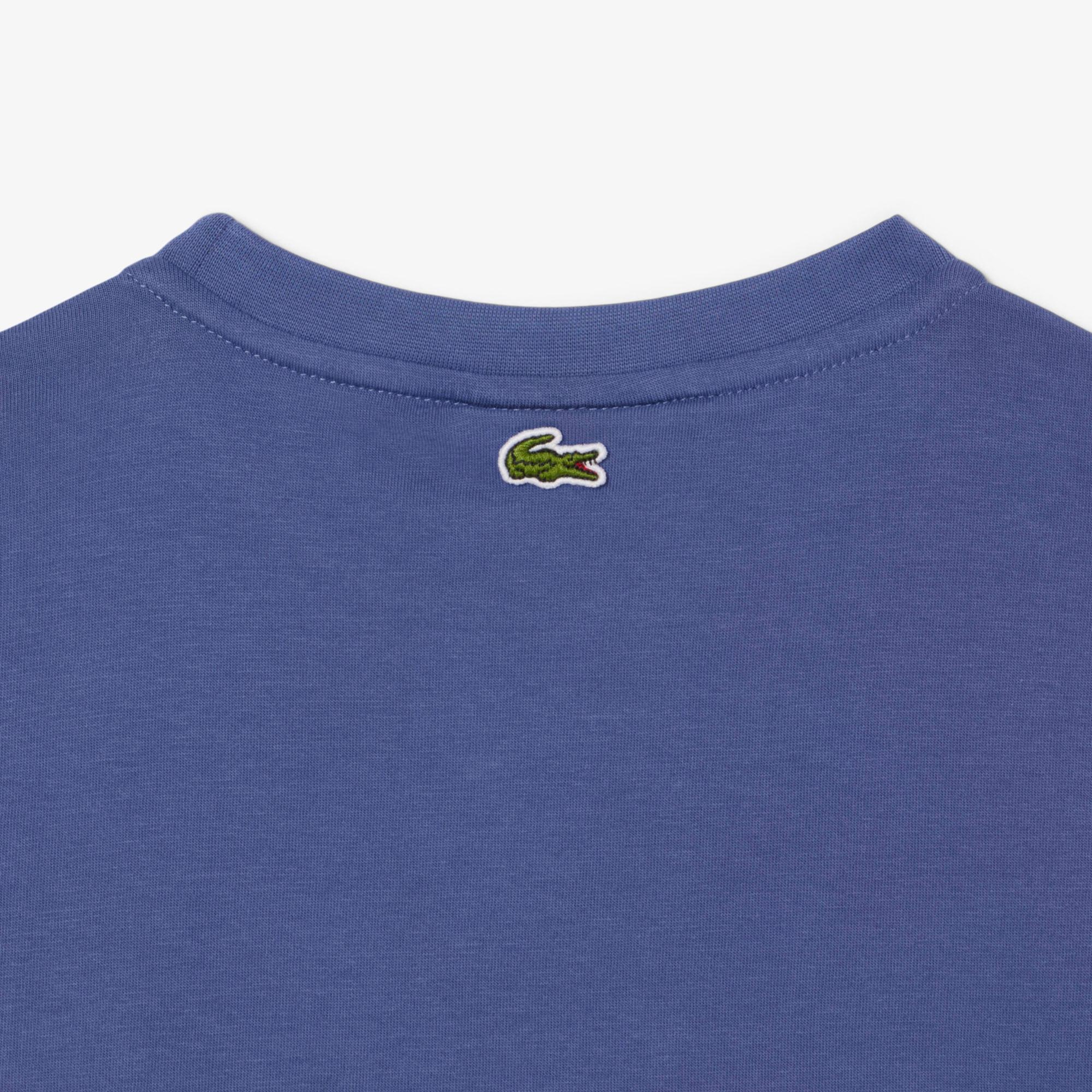 Lacoste Çocuk Bisiklet Yaka Desenli Mor T-Shirt