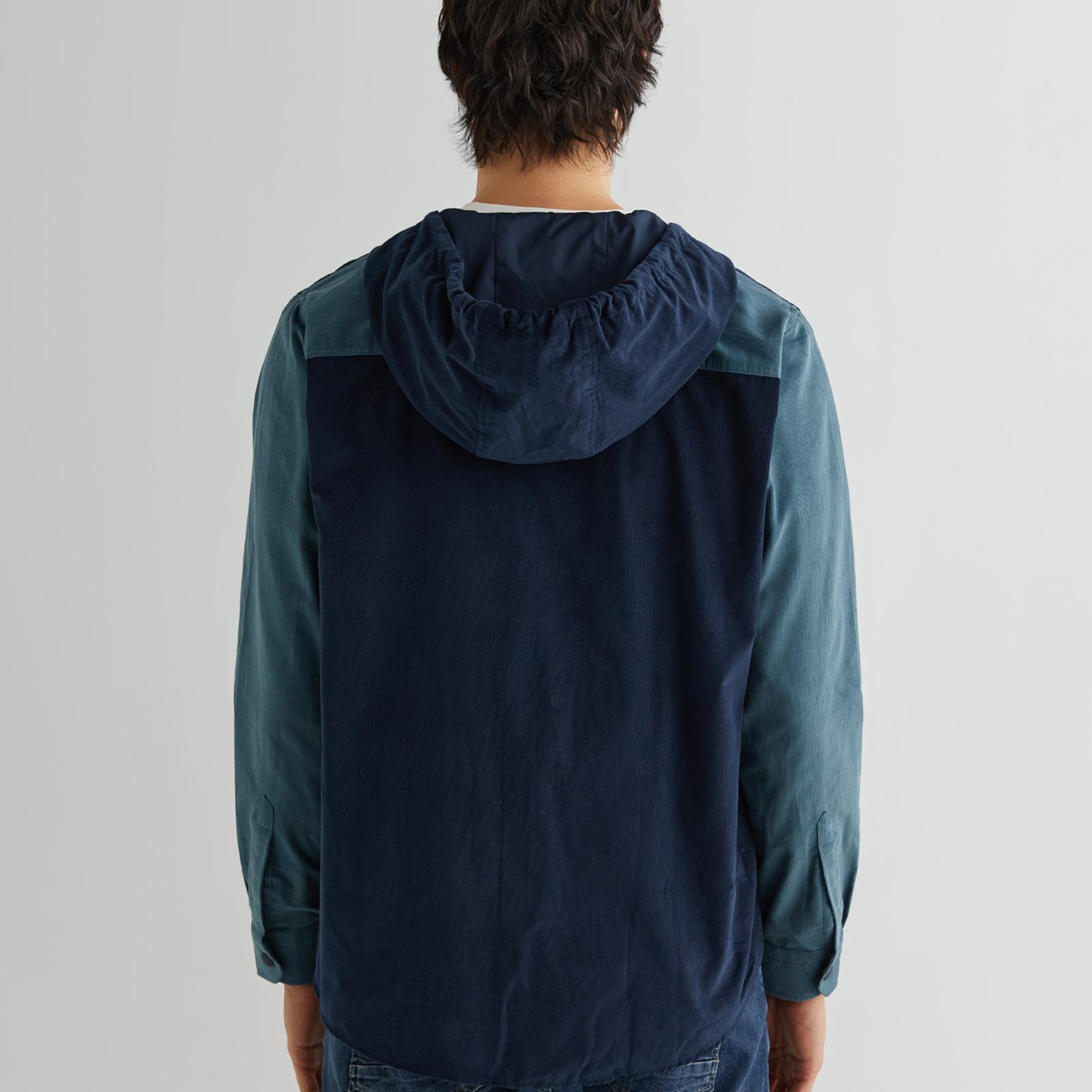 GANT Erkek Lacivert Oversize Fit Kapüşonlu Logolu Gömlek