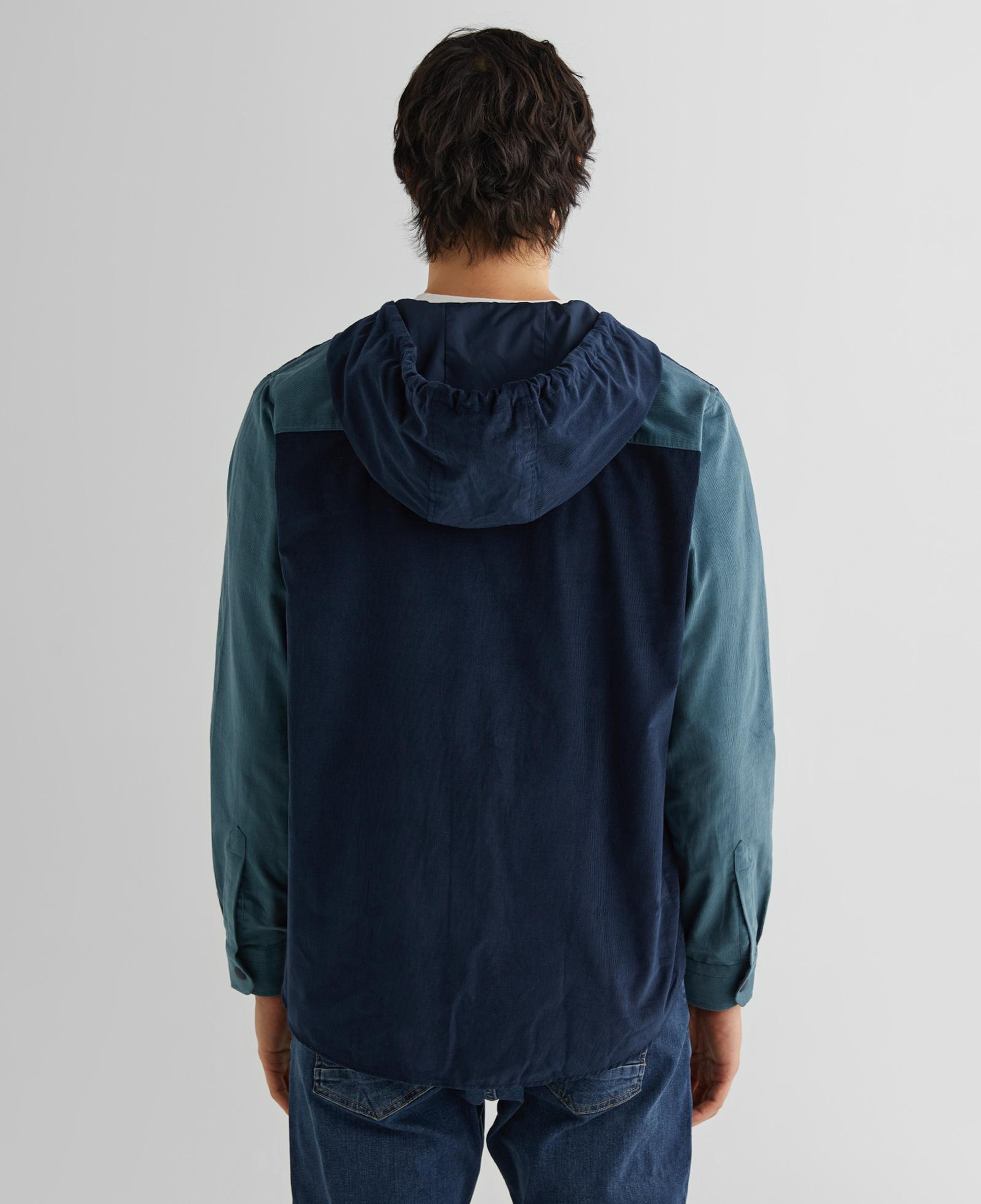 GANT Erkek Lacivert Oversize Fit Kapüşonlu Logolu Gömlek