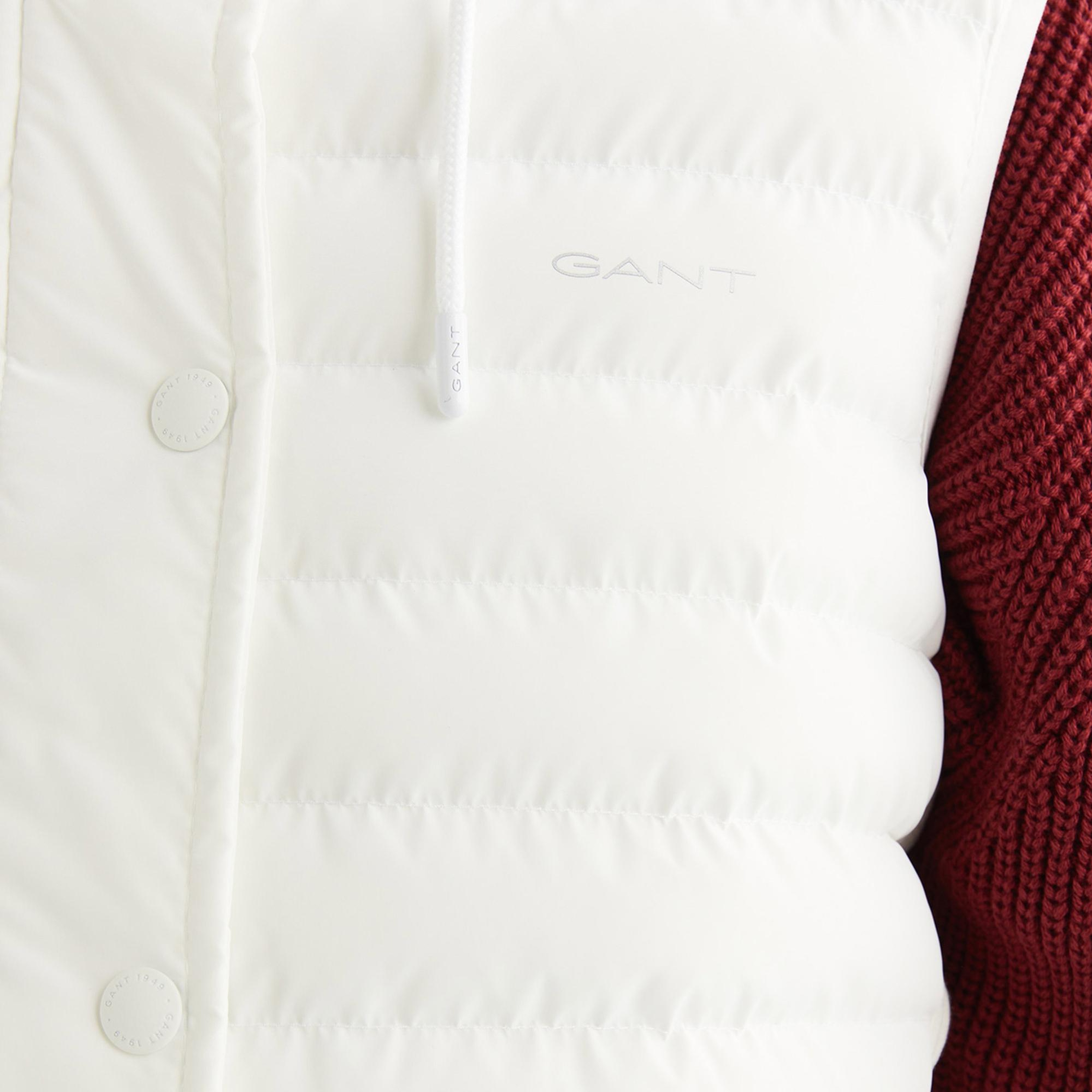 GANT Kadın Krem Kapüşonlu Kapitone Yelek