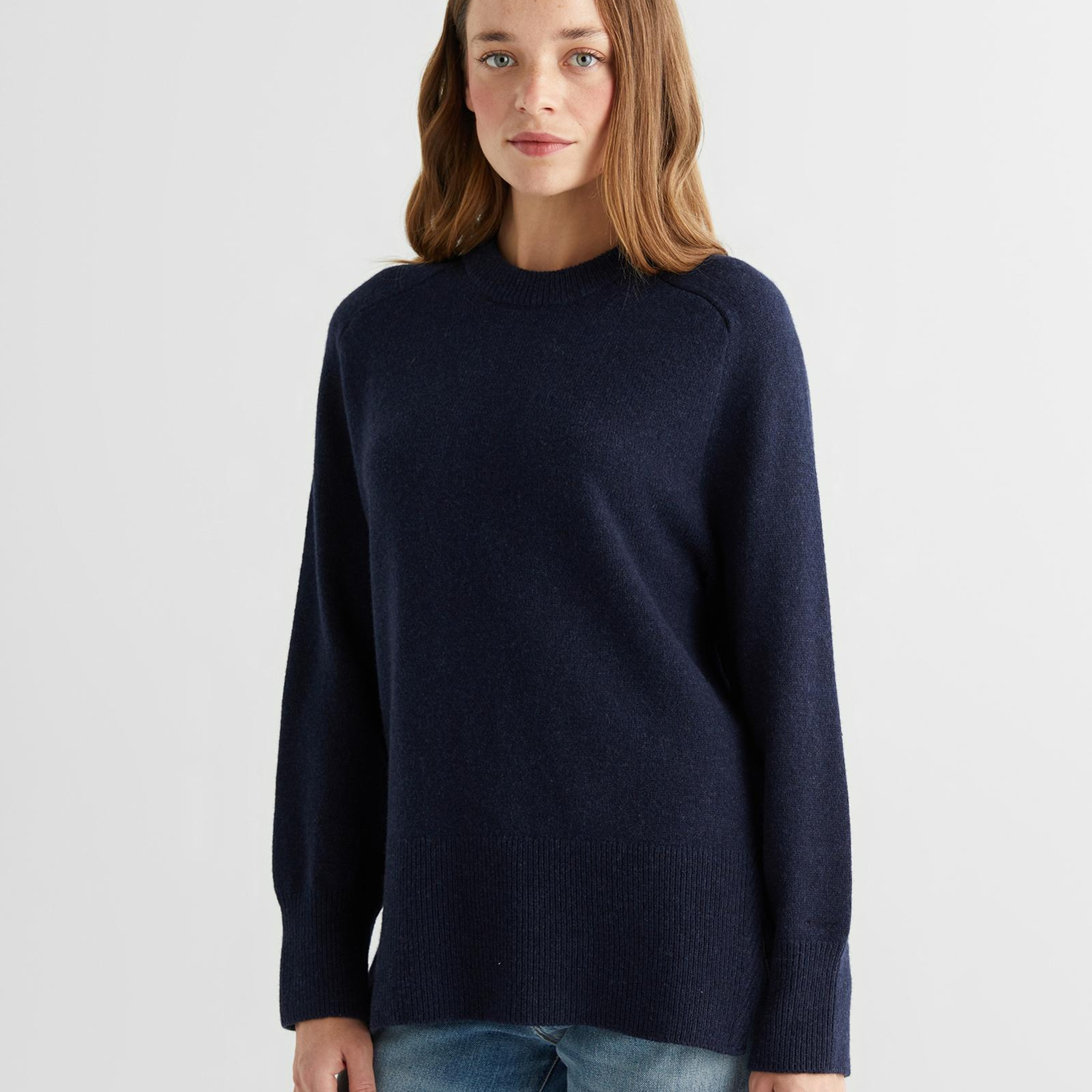 GANT Kadın Lacivert Relaxed Fit Bisiklet Yaka Kazak