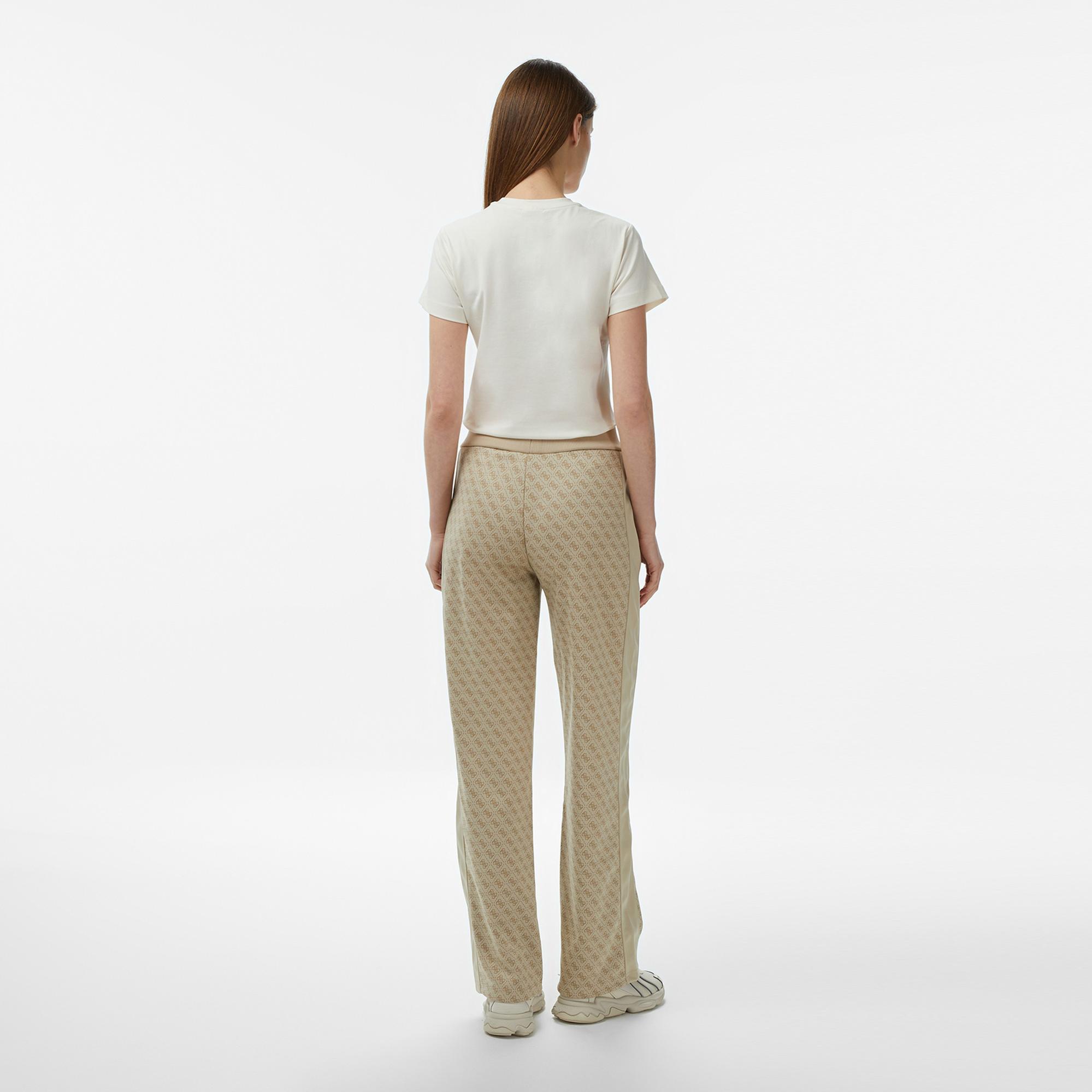 Guess Maya Aktif Palazzo Fit Kadın Bej Eşofman Altı