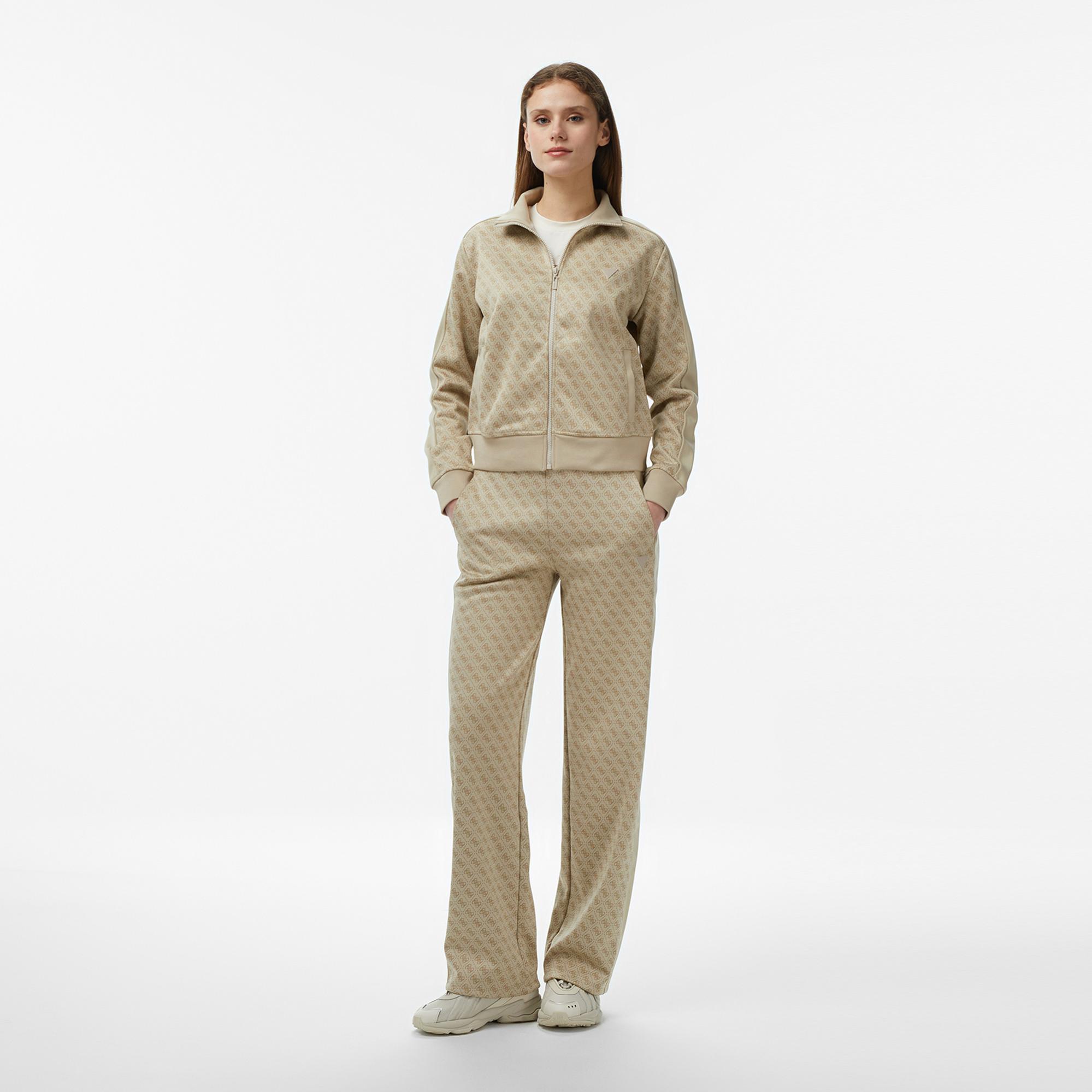 Guess Maya Aktif Palazzo Fit Kadın Bej Eşofman Altı