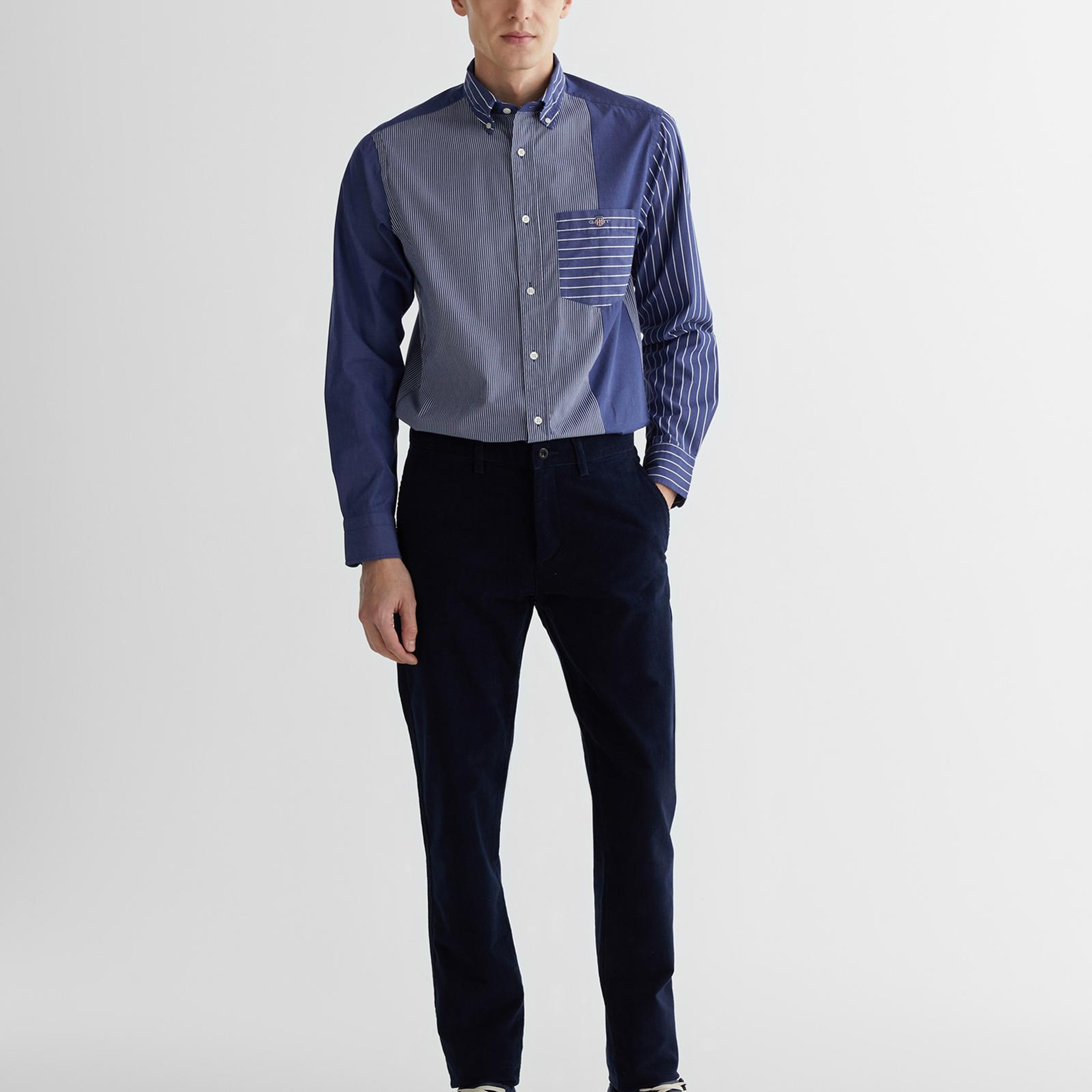 GANT Erkek Lacivert Regular Fit Çizgili Gömlek