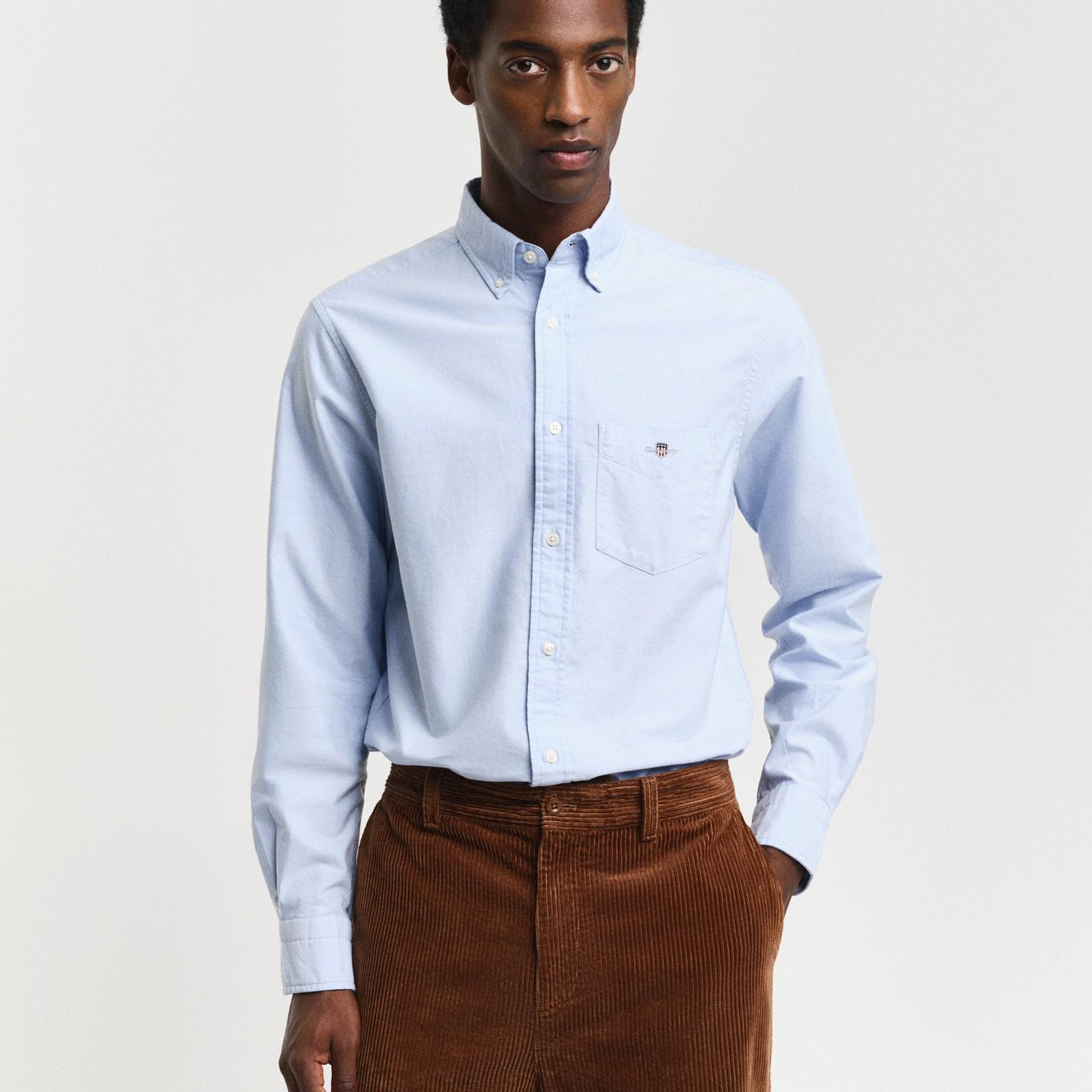 GANT Erkek Mavi Regular Fit Logolu Gömlek