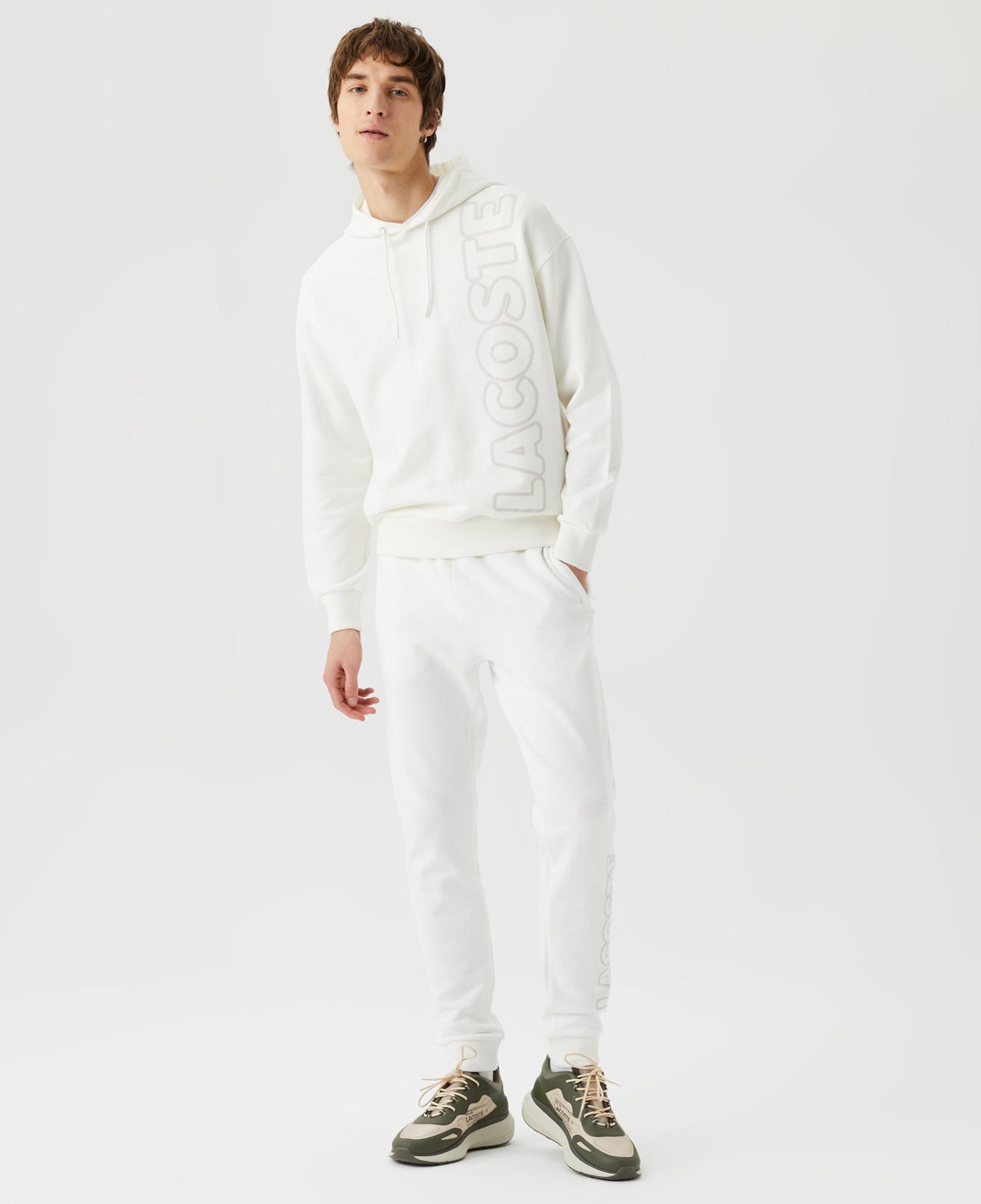 Erkek Slim Fit Baskılı Beyaz Eşofman Altı