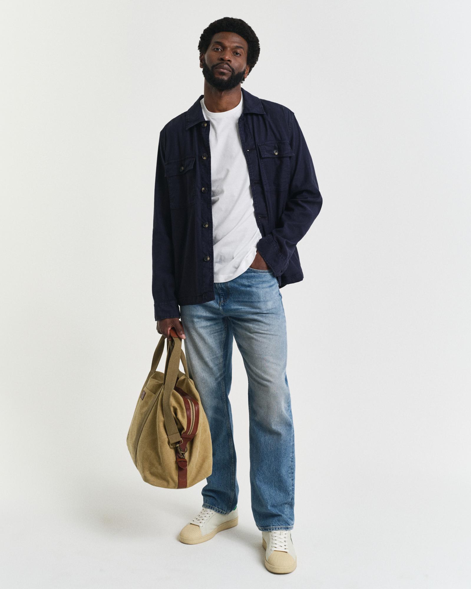 GANT Erkek Krem Regular Fit Bisiklet Yaka Logolu T-Shirt