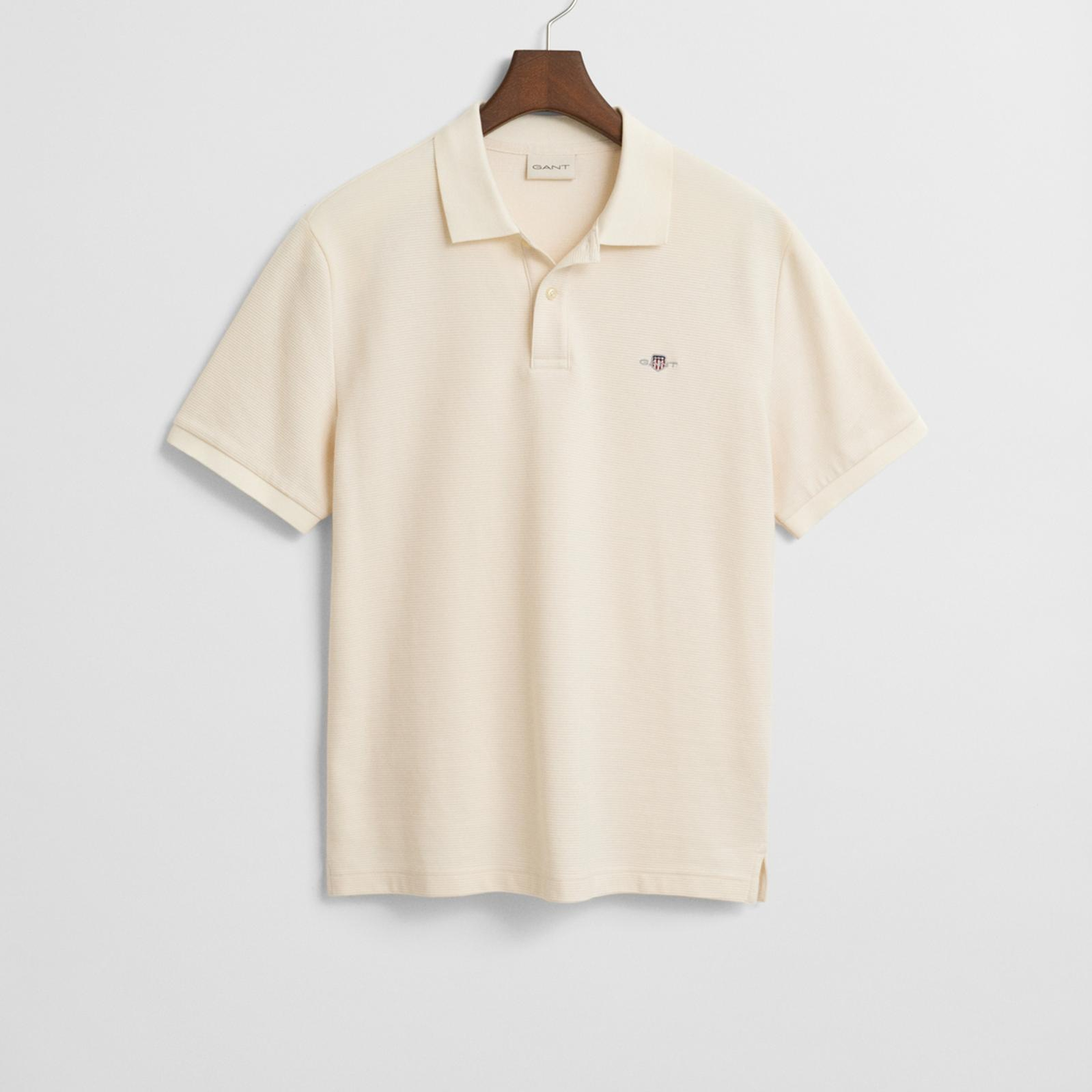 GANT Erkek Krem Regular Fit Logolu Polo Yaka T-Shirt