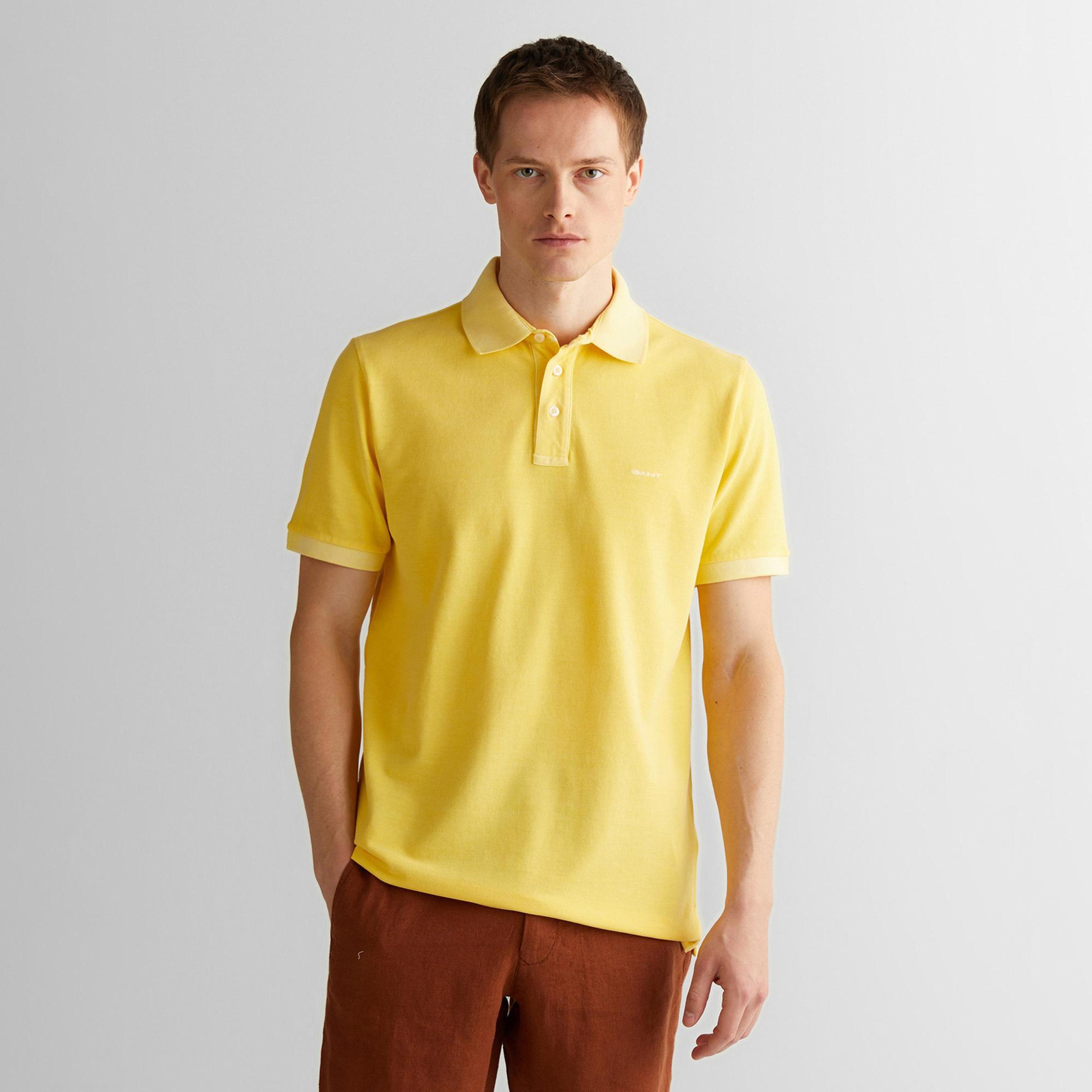 GANT Erkek Sarı Regular Fit Polo