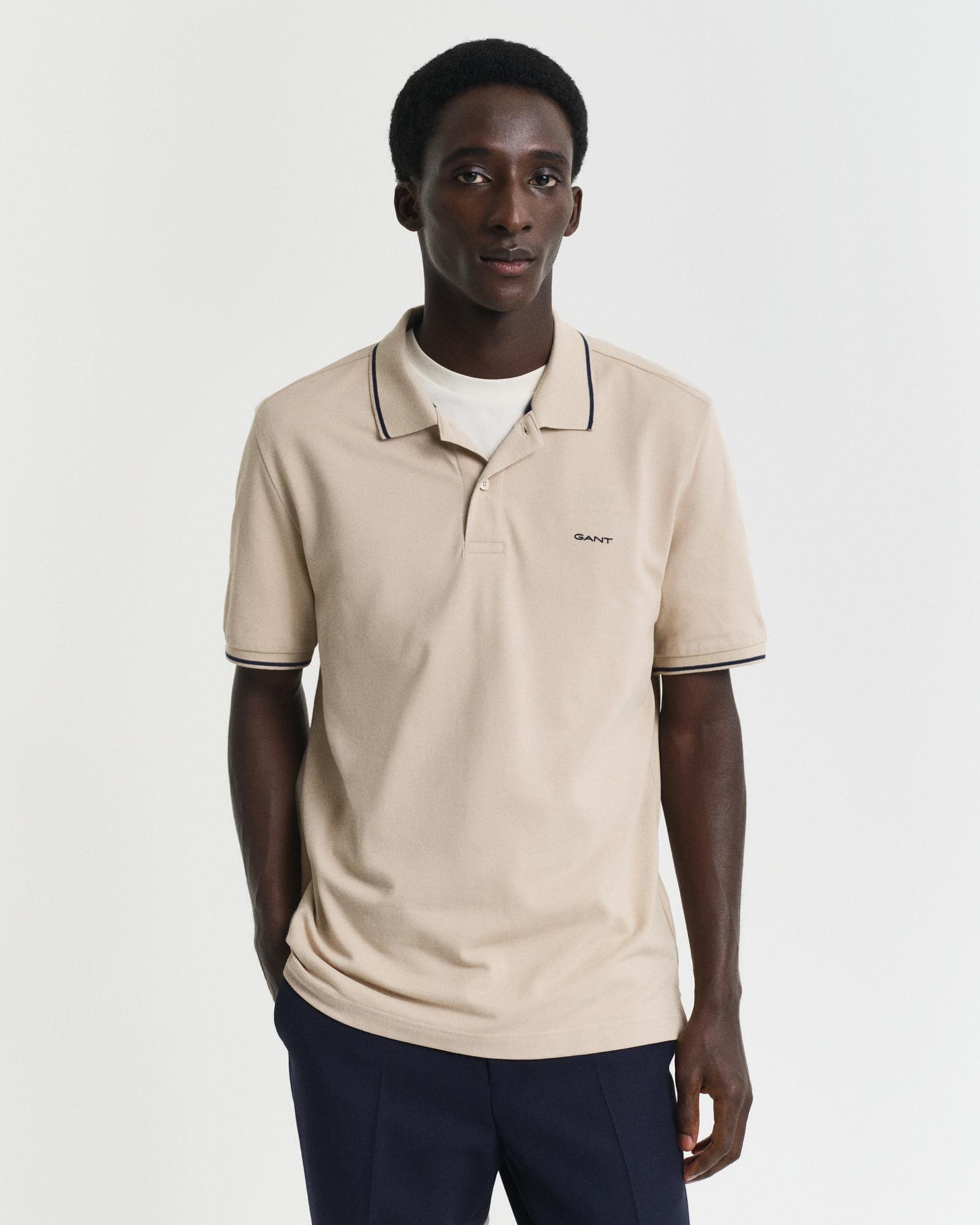 GANT Erkek Bej Regular Fit Polo