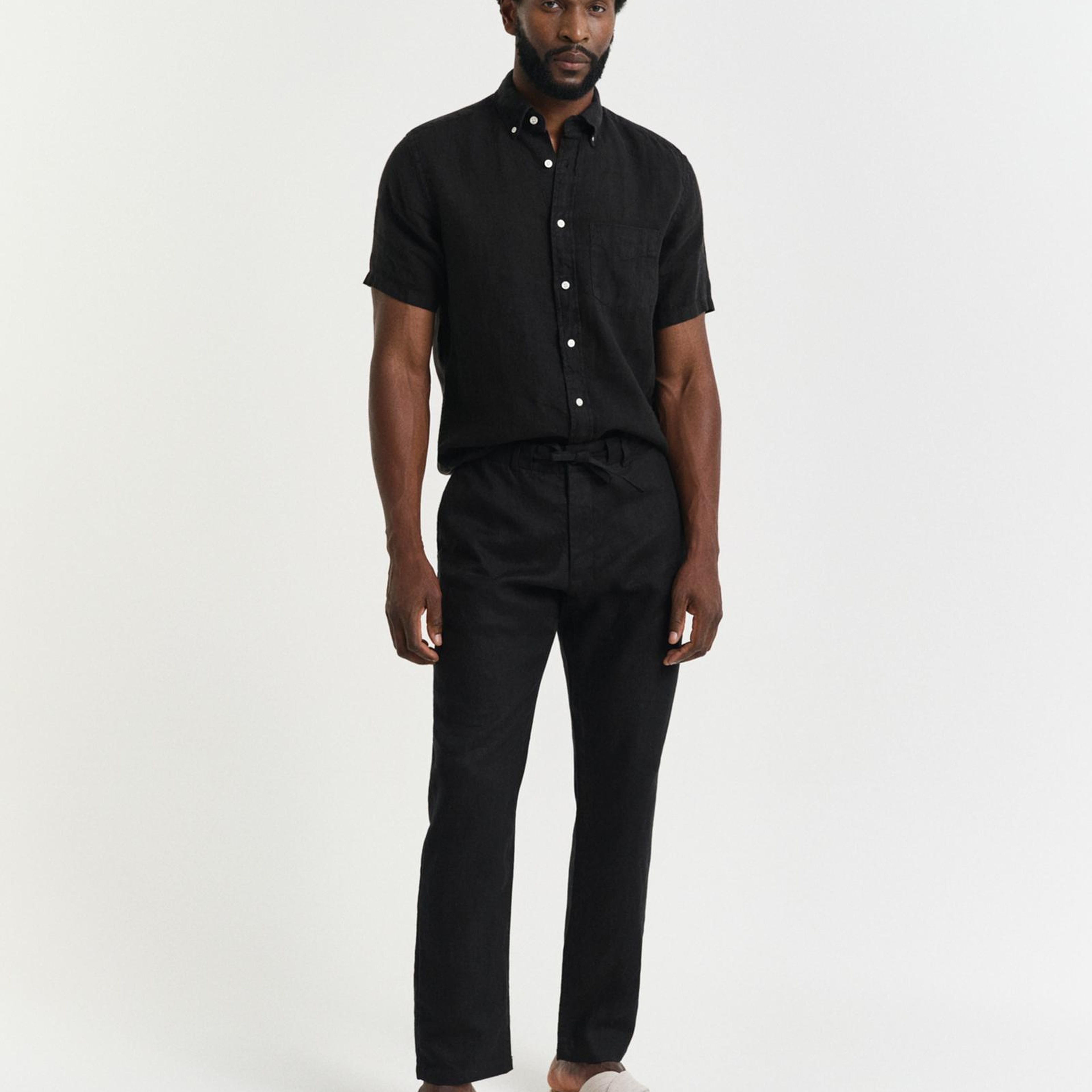 GANT Erkek Siyah Relaxed Fit Pantolon