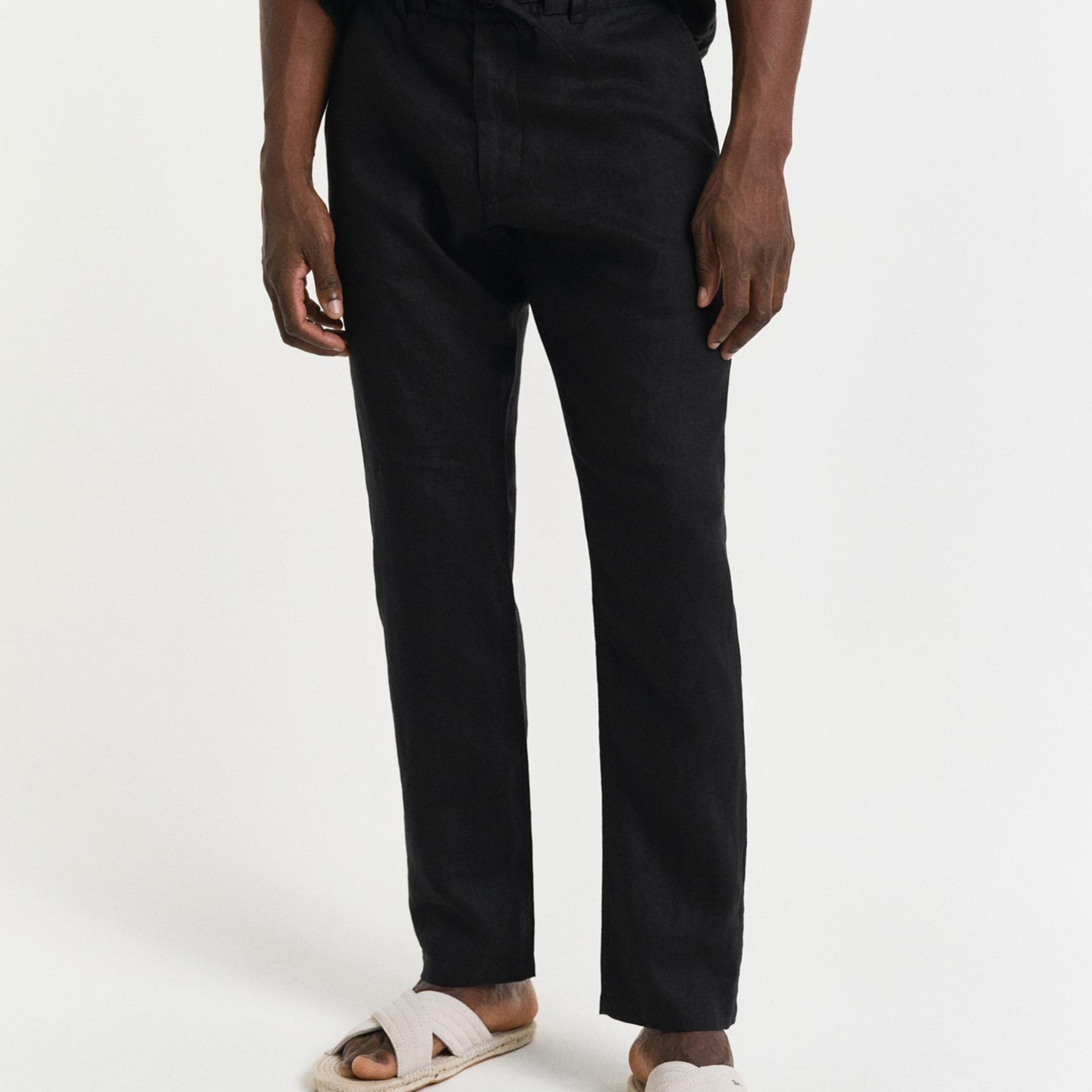 GANT Erkek Siyah Relaxed Fit Pantolon