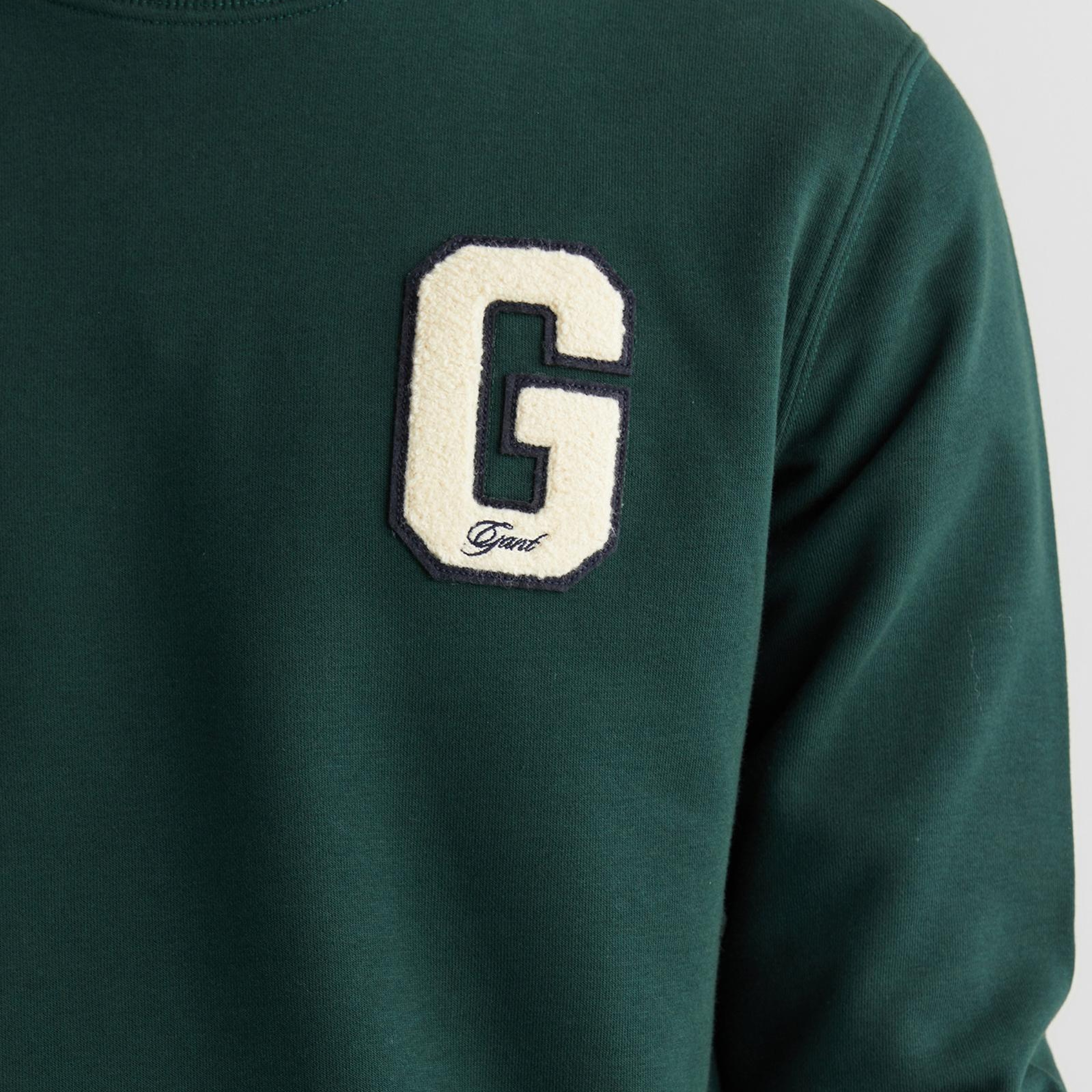 GANT Erkek Yeşil Regular Fit Bisiklet Yaka Logolu Sweatshirt