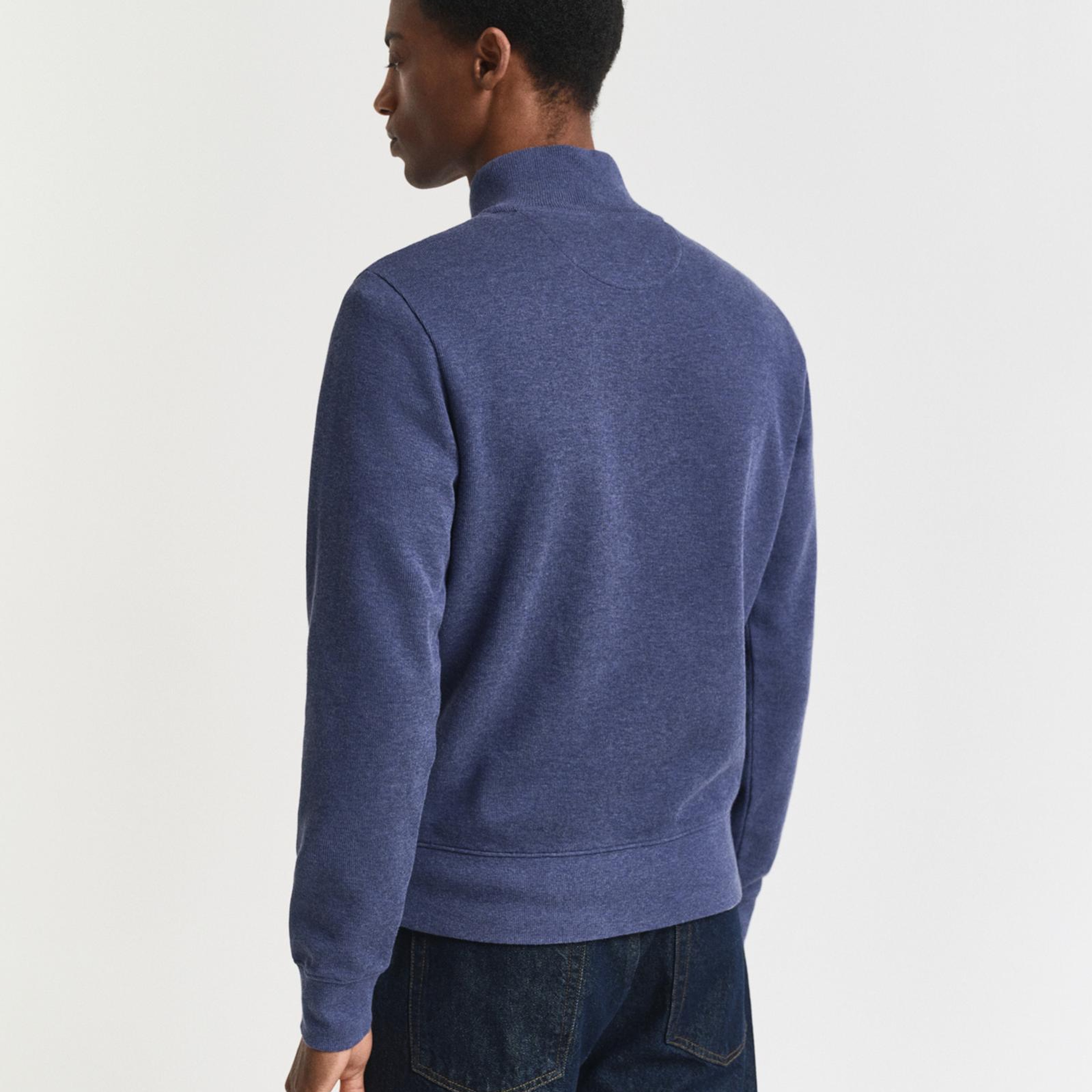 GANT Erkek Mavi Regular Fit Yarım Fermuarlı Sweatshirt