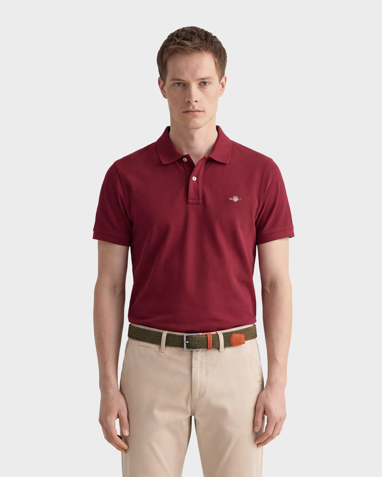 GANT Erkek Bordo Regular Fit Polo