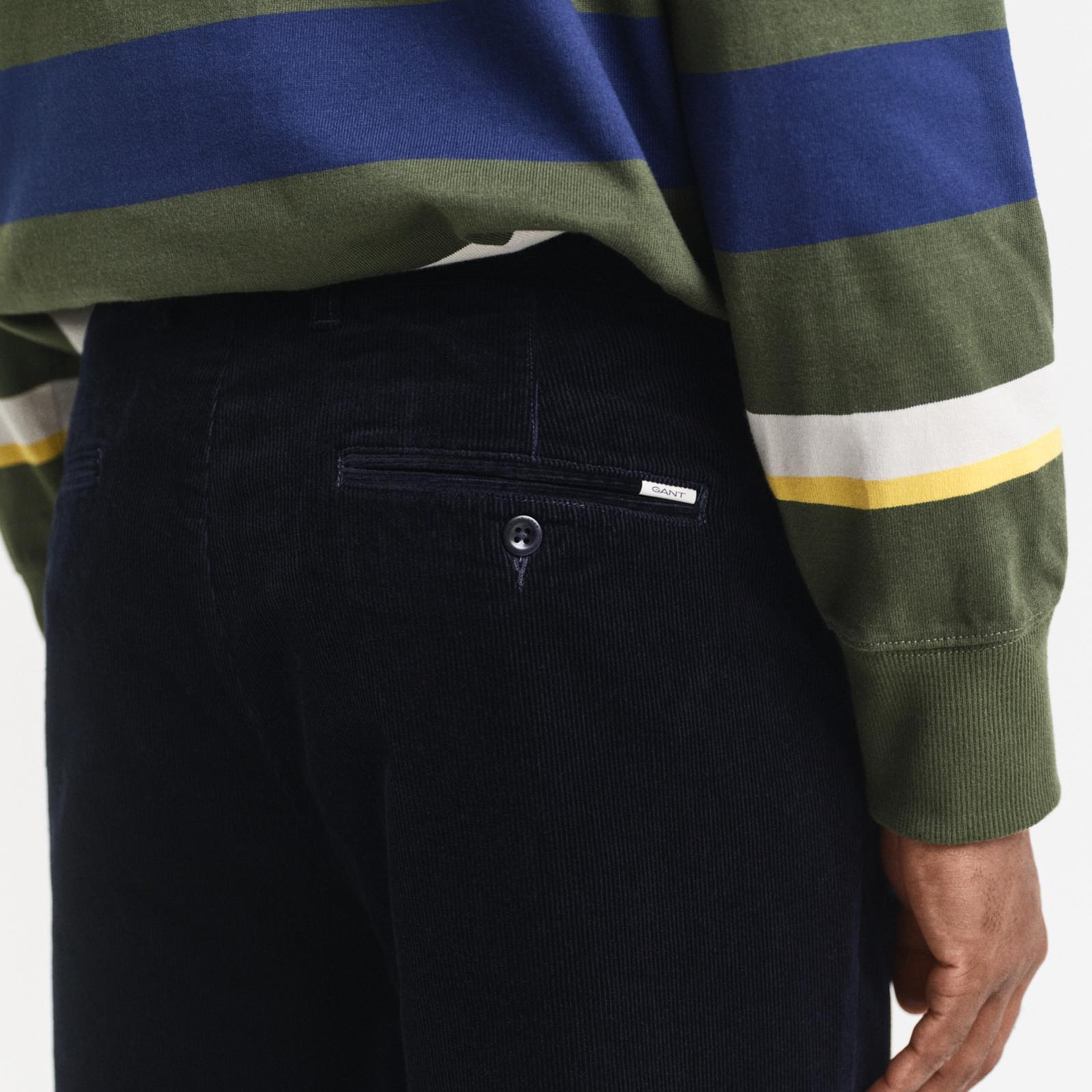 GANT Erkek Lacivert Regular Fit Cord Chino Pantolon