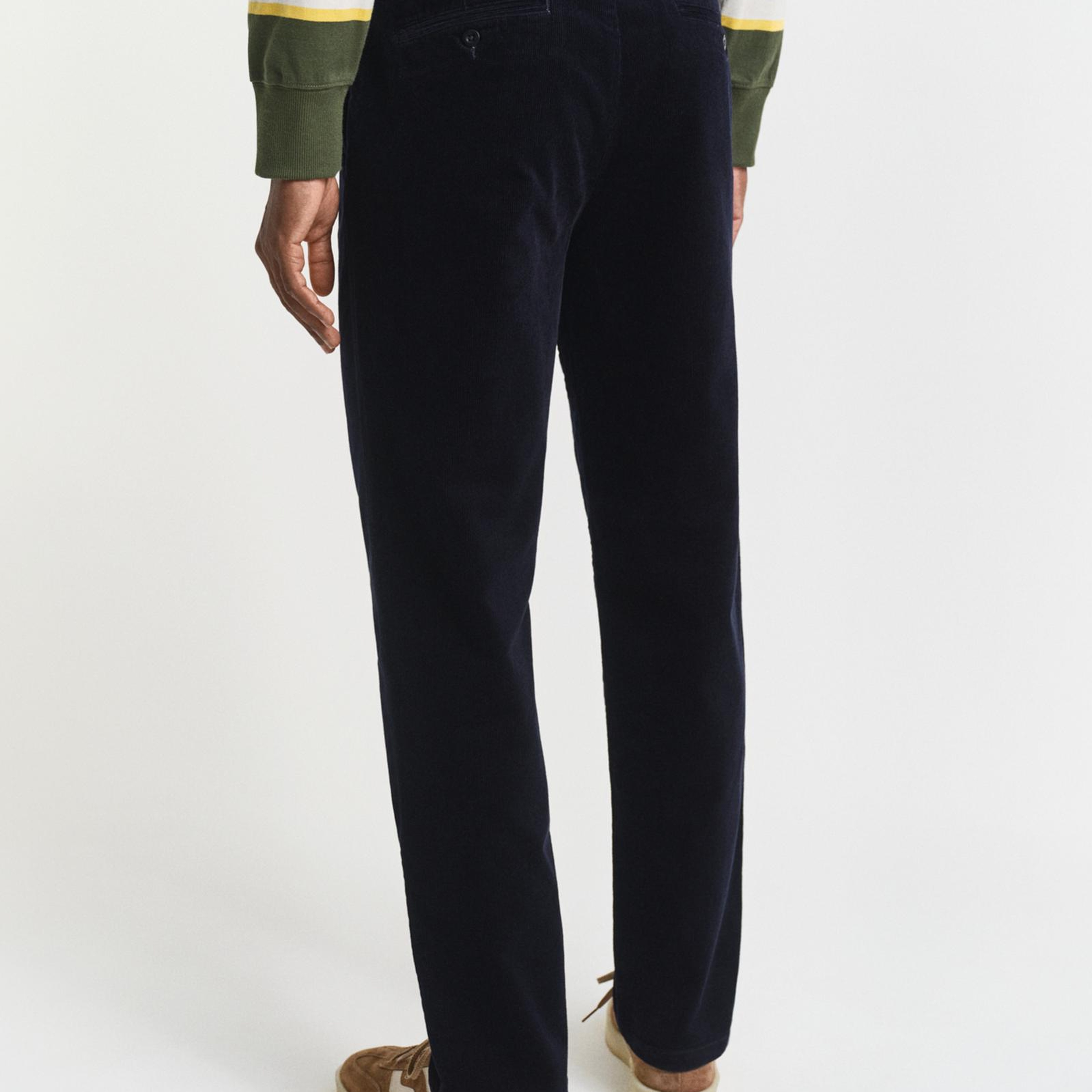 GANT Erkek Lacivert Regular Fit Cord Chino Pantolon