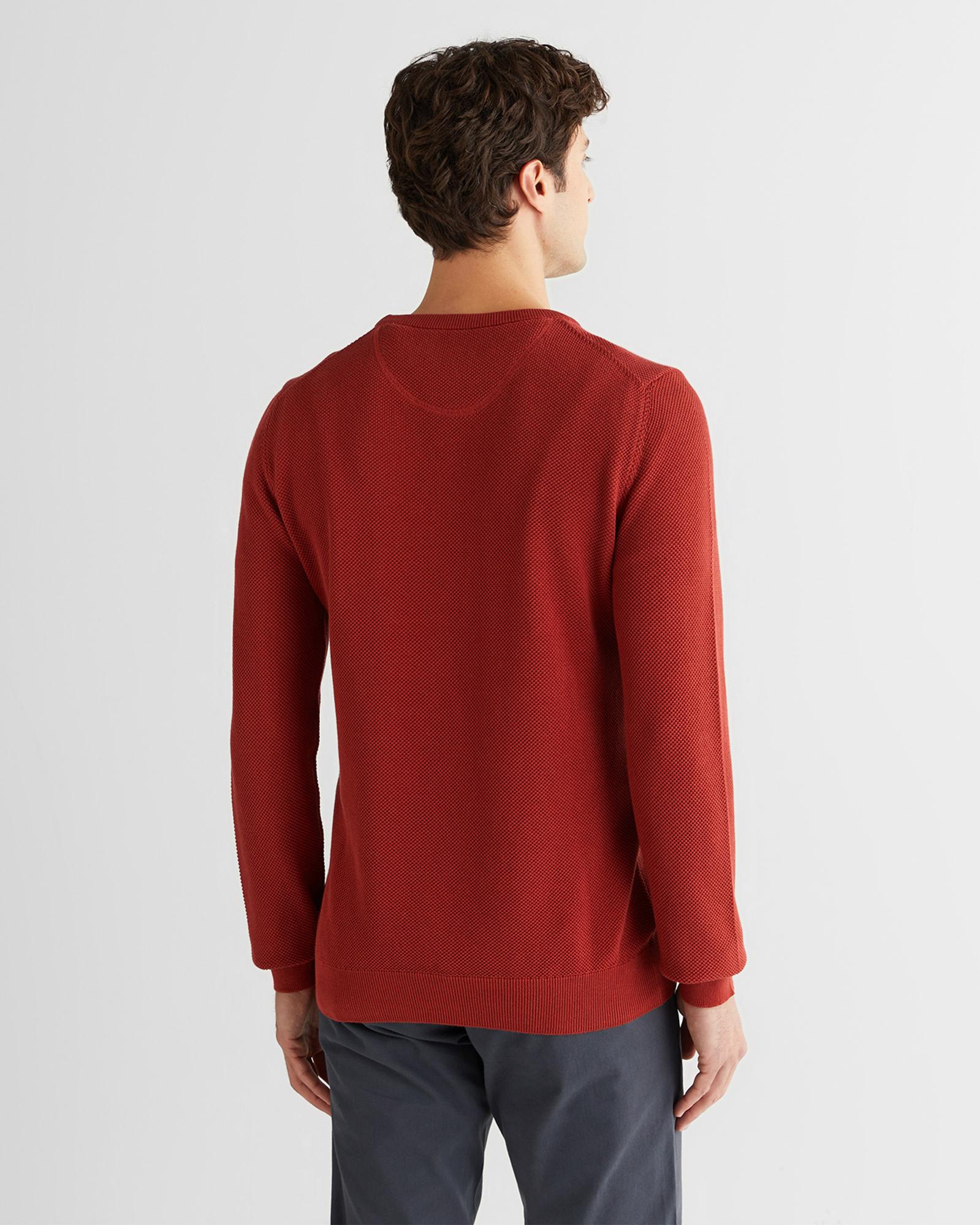 GANT Erkek Kırmızı Regular Fit Bisiklet Yaka Triko