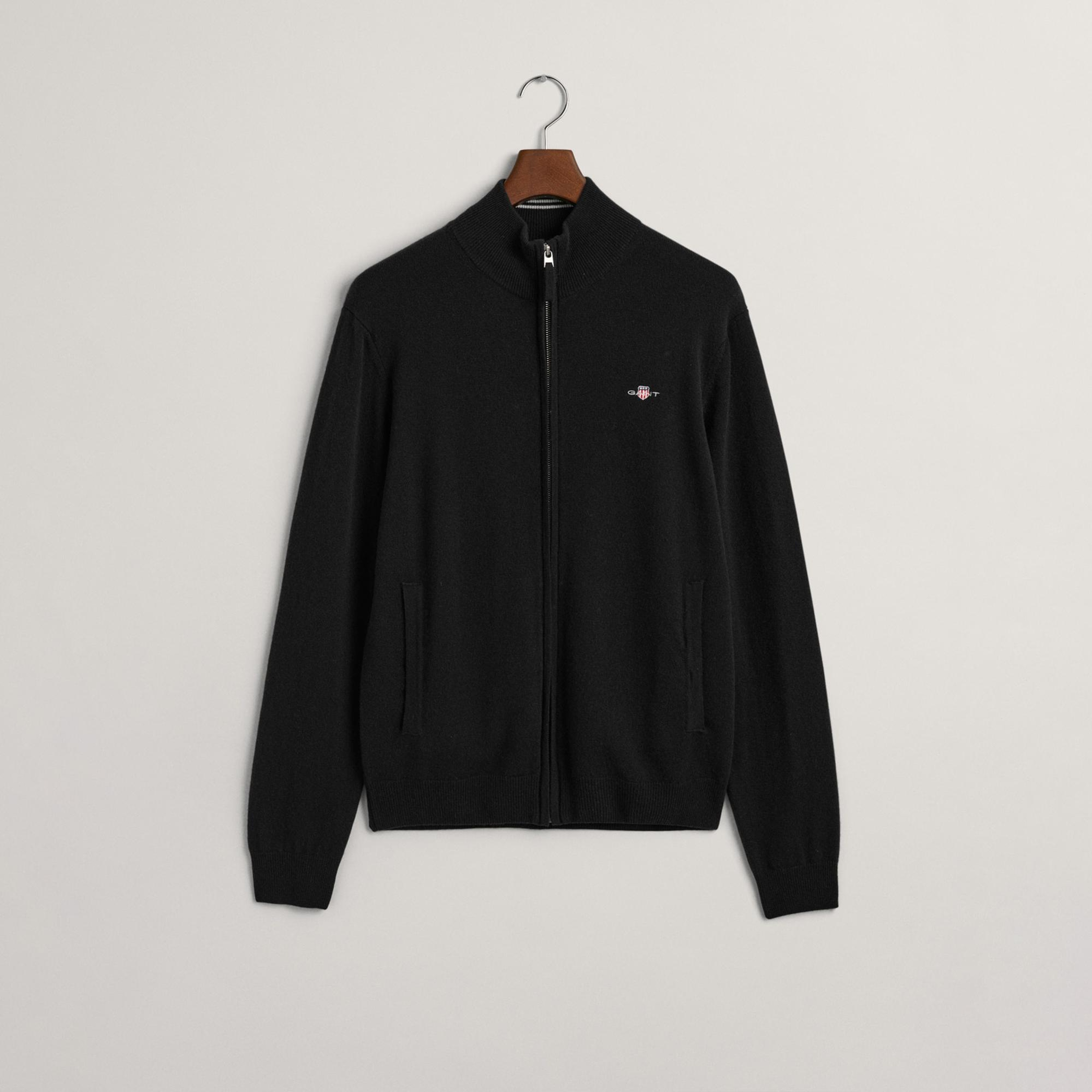 GANT Erkek Siyah Regular Fit  Yün Hırka