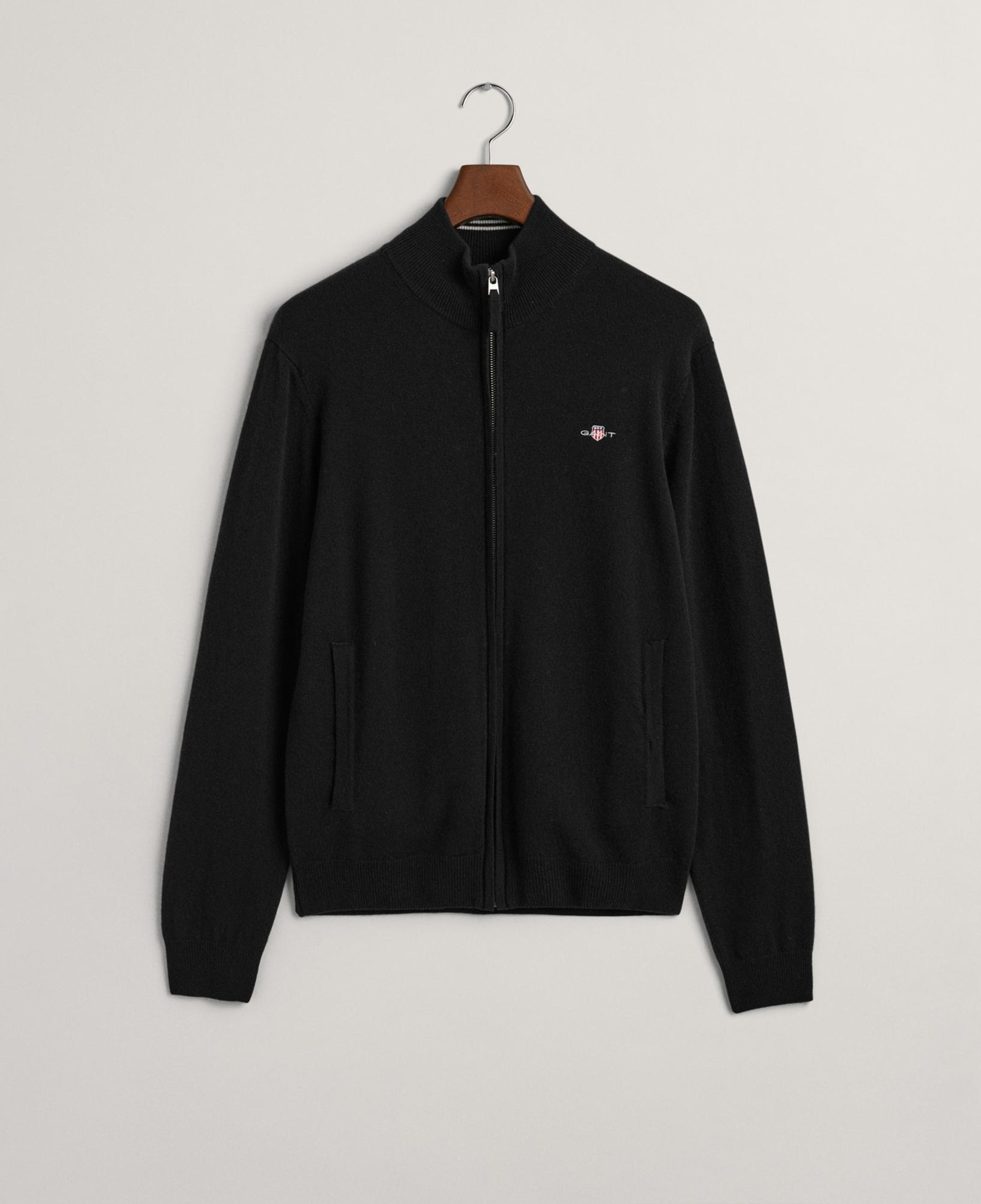 GANT Erkek Siyah Regular Fit Yün Hırka