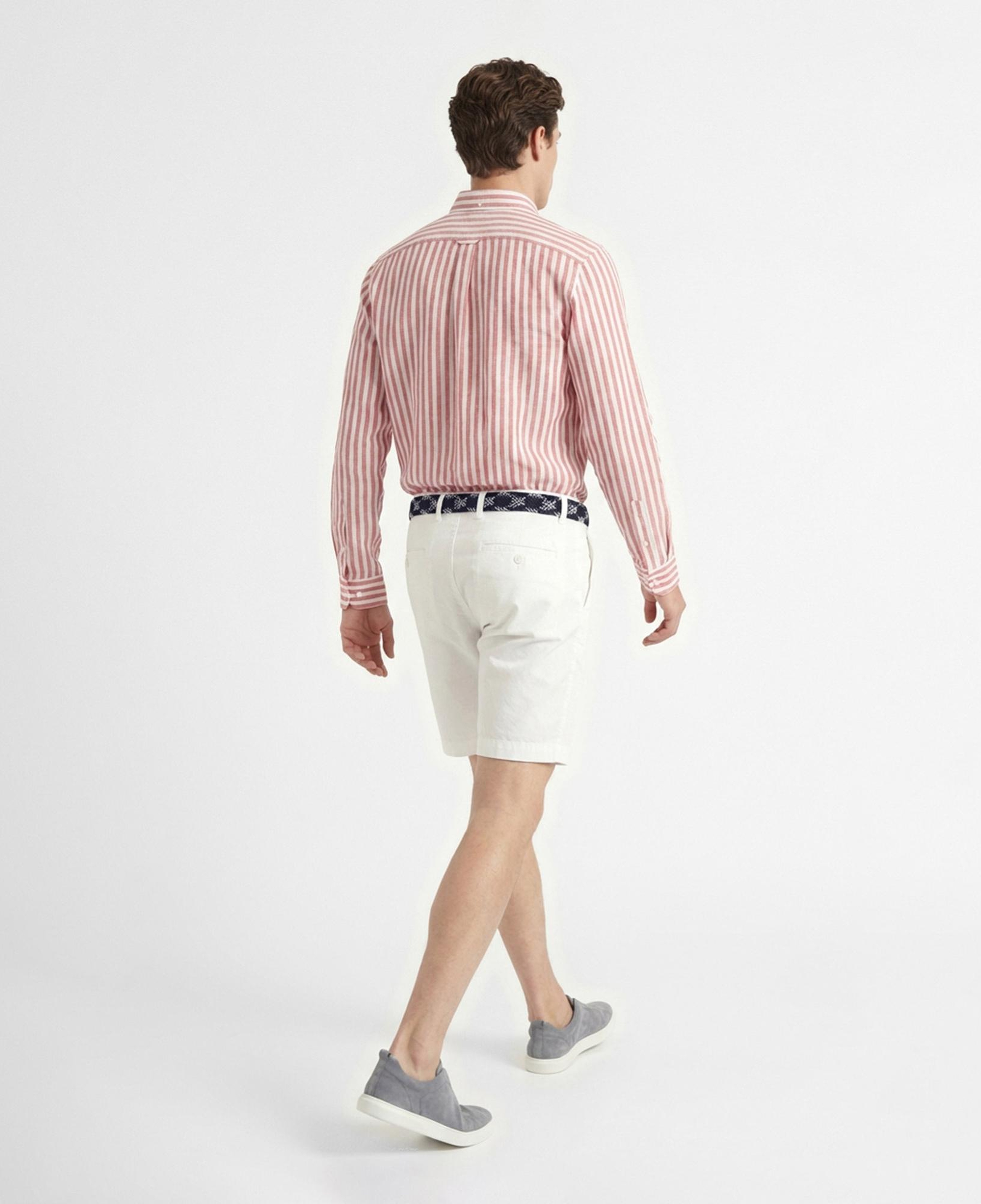 Nautica Erkek Kırmızı Regular Fit Çizgili Gömlek