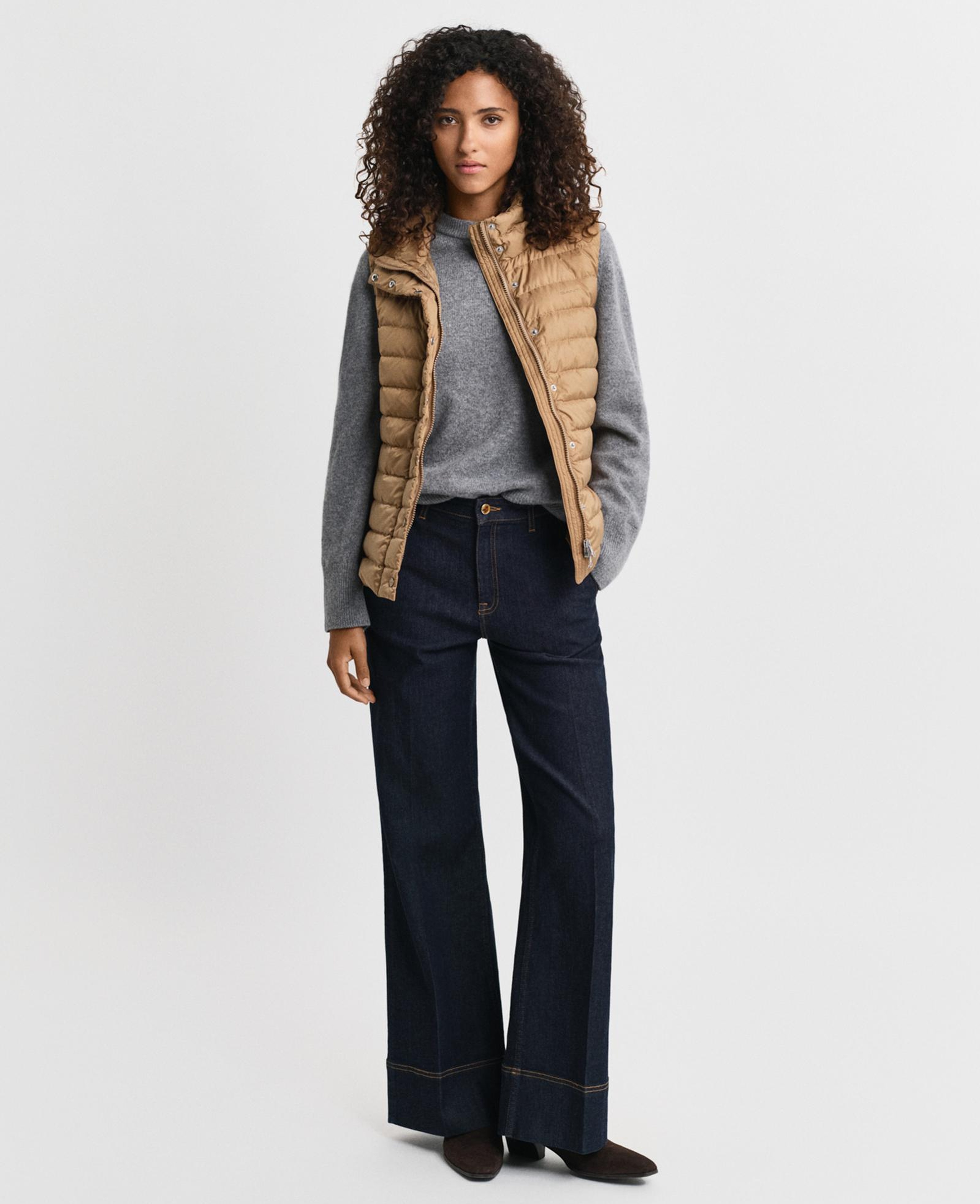 GANT Kadın Kaverengi Regular Fit Dik Yaka Kaz Tüyü Yelek