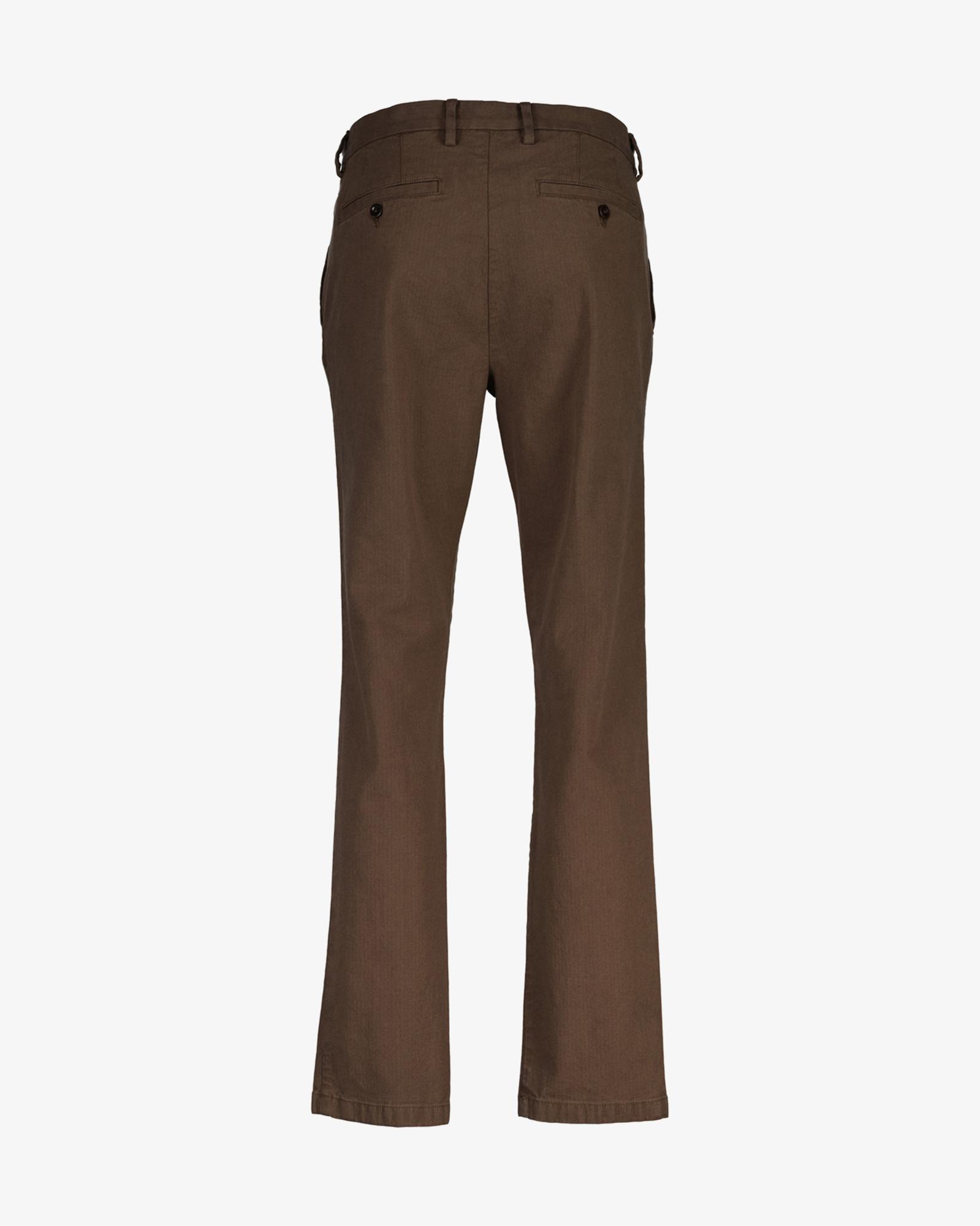 GANT Erkek Kahverengi Slim Fit Casual Herringbone Pantolon