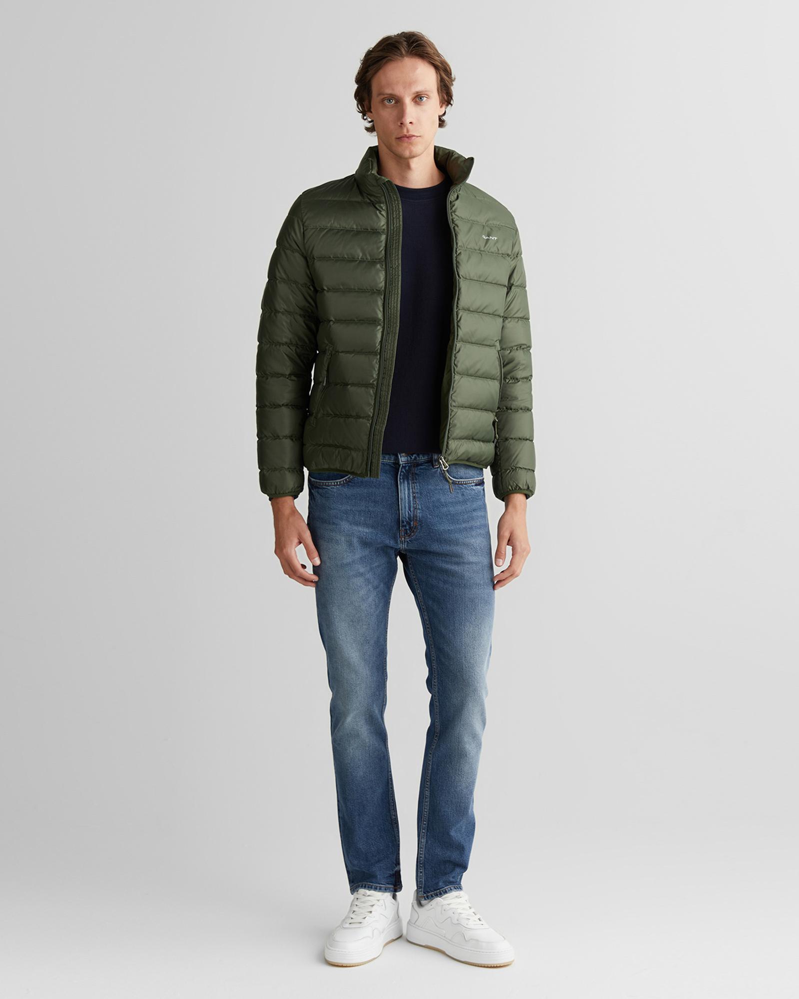 GANT Erkek Yeşil Regular Fit Dik Yaka Kaz Tüyü Mont