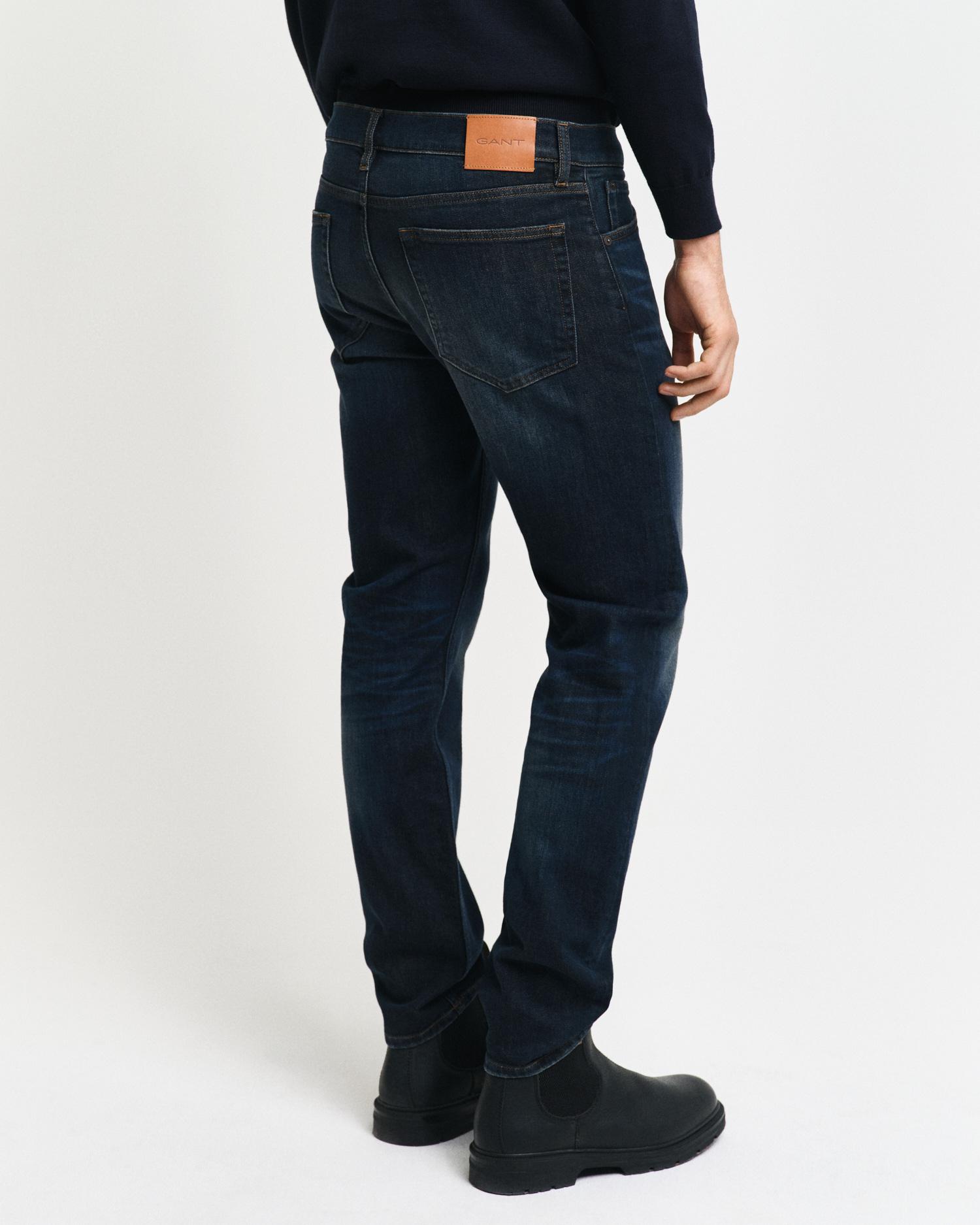 GANT Erkek Lacivert Regular Fit Jean Pantolon