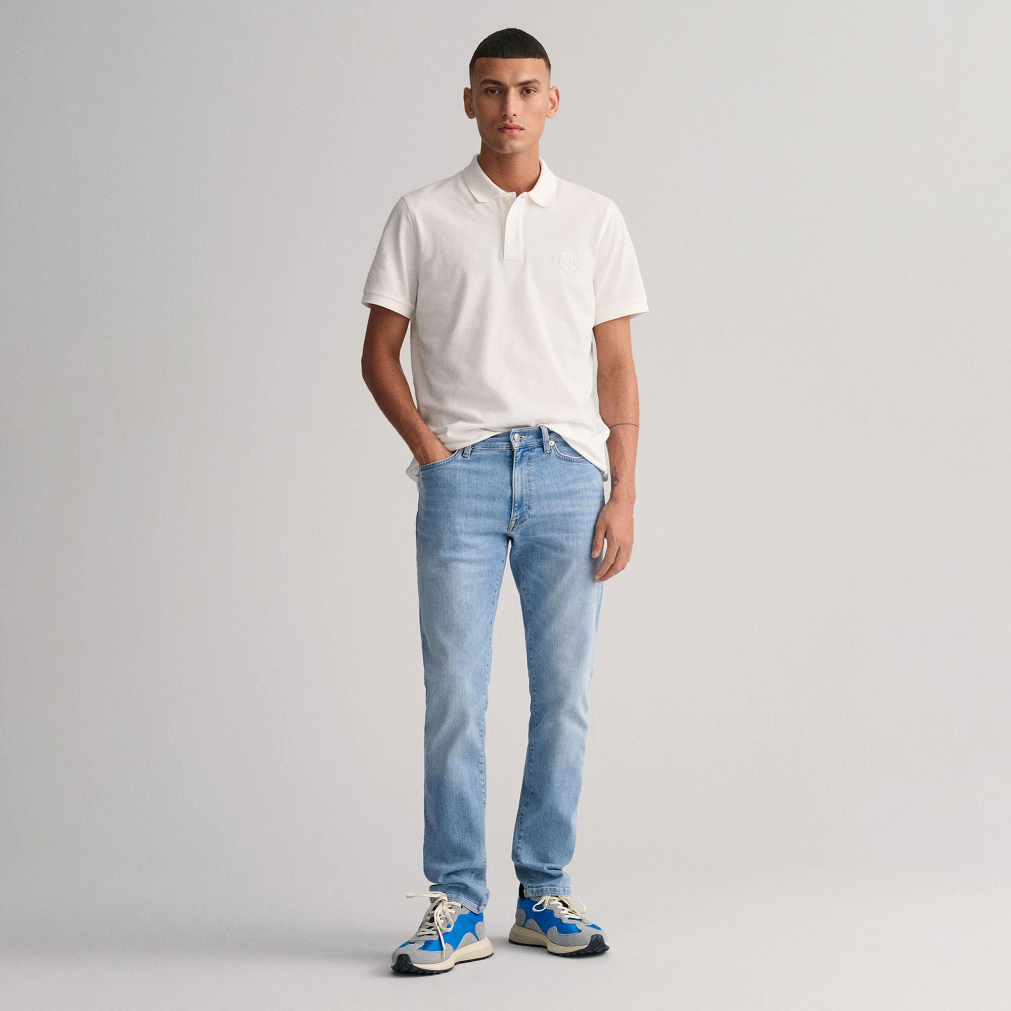 GANT Erkek Mavi Extra Slim Fit Jean Pantolon