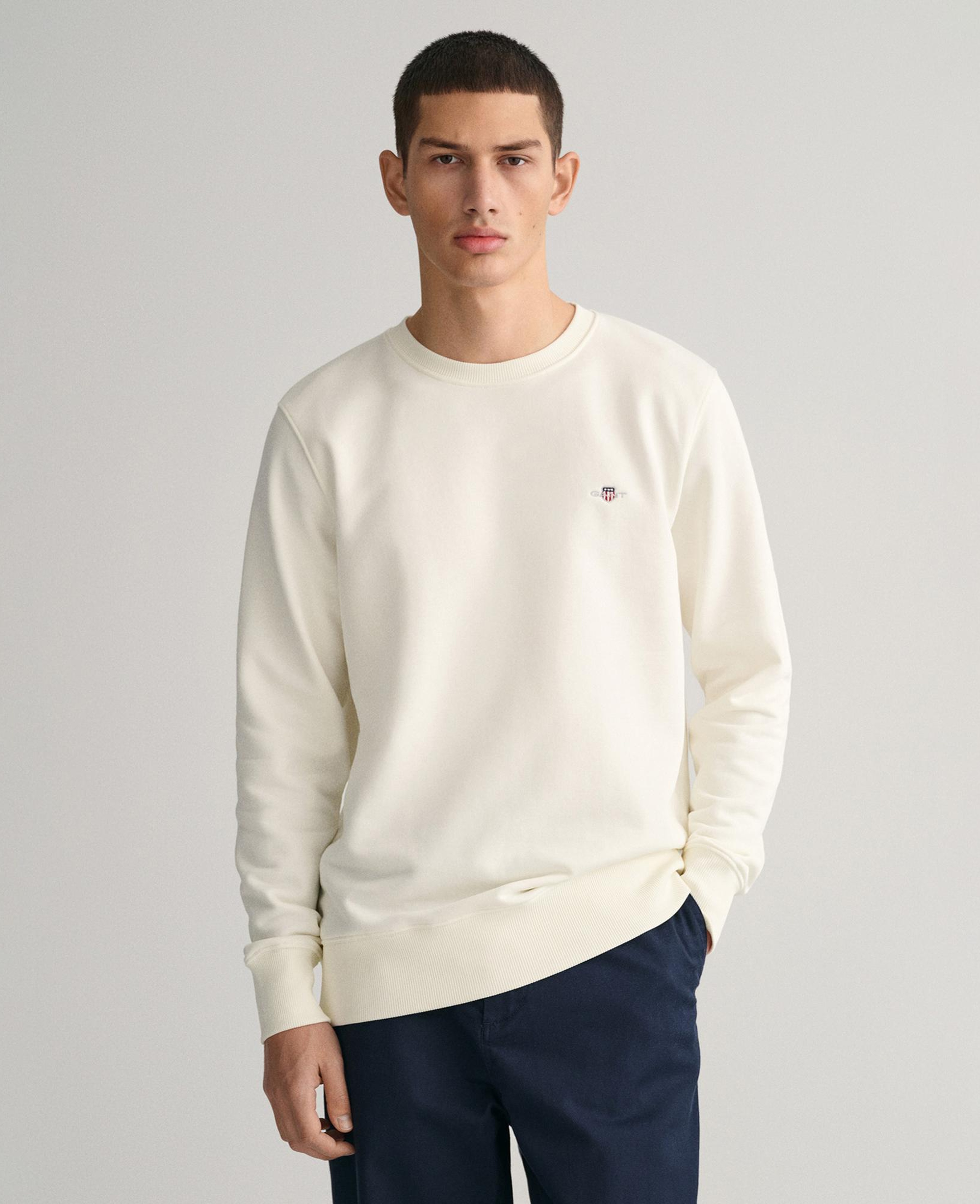 GANT Erkek Krem Regular Fit Bisiklet Yaka Sweatshirt