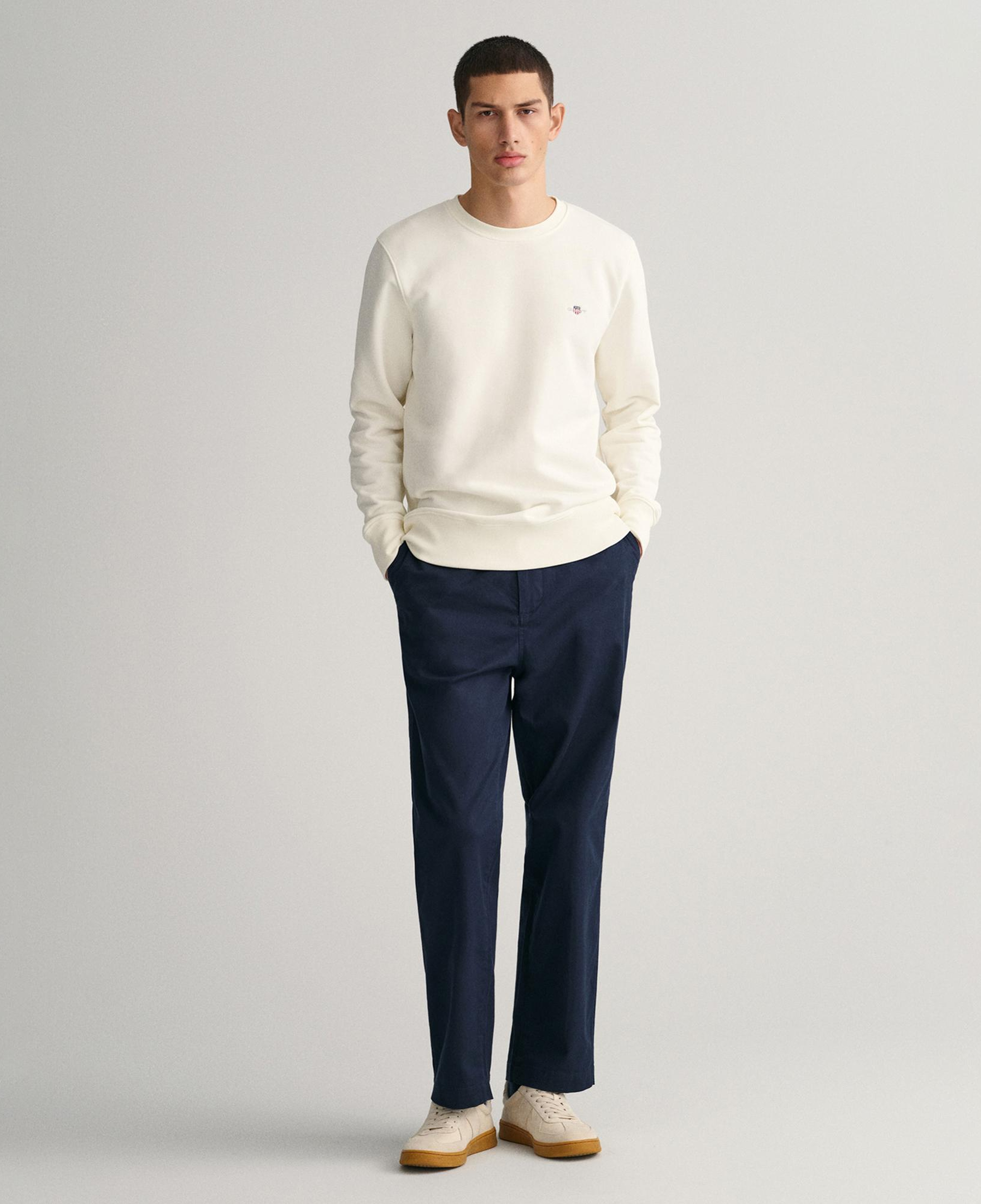 GANT Erkek Krem Regular Fit Bisiklet Yaka Sweatshirt
