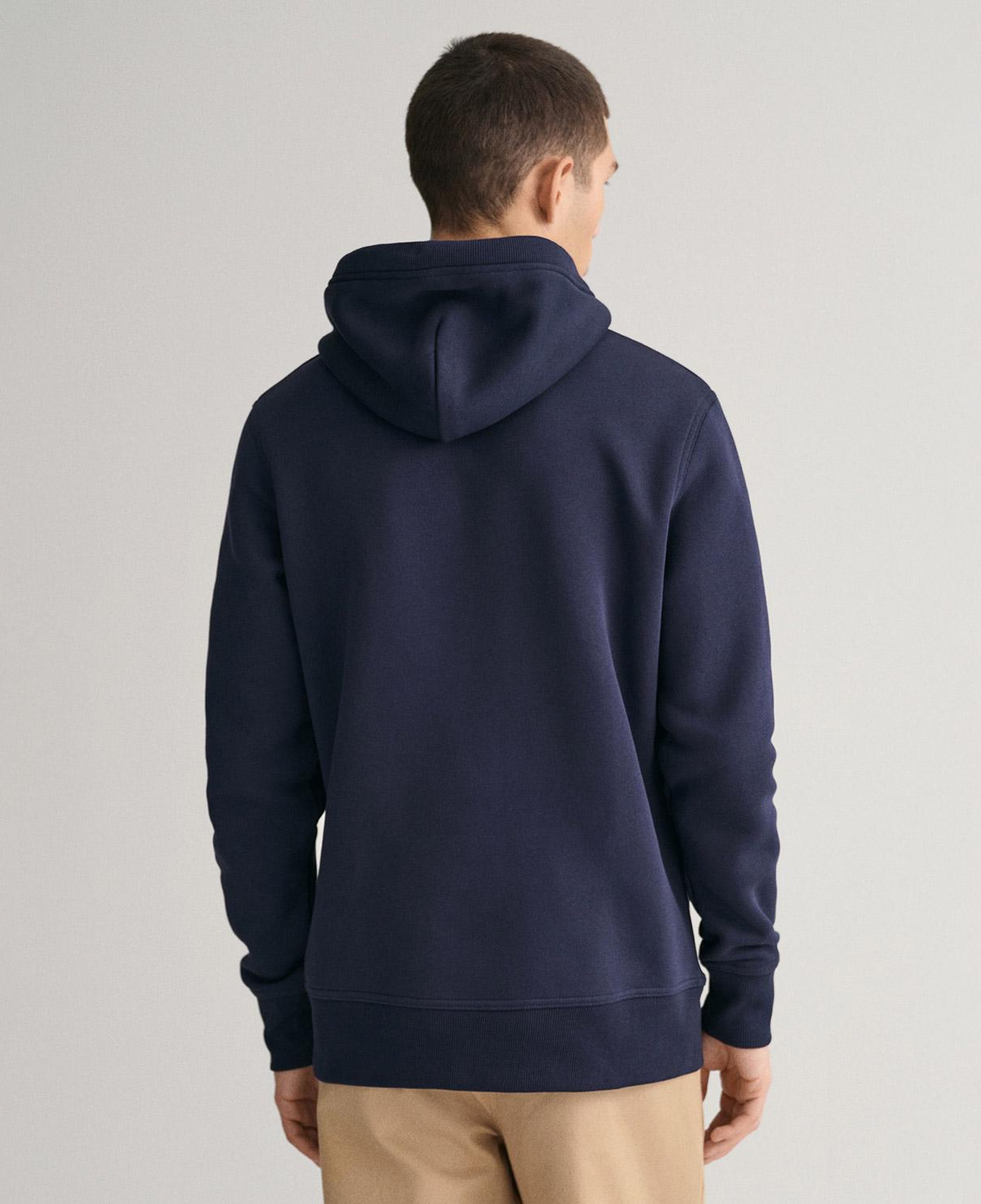 GANT Erkek Lacivert Regular Fit Kapüşonlu Logolu Sweatshirt