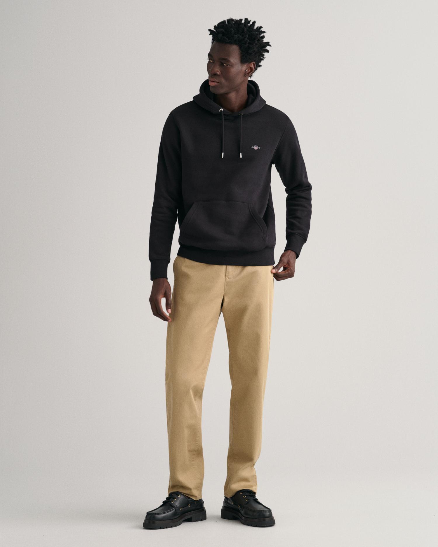 GANT Erkek Siyah Regular Fit Kapüşonlu Sweatshirt