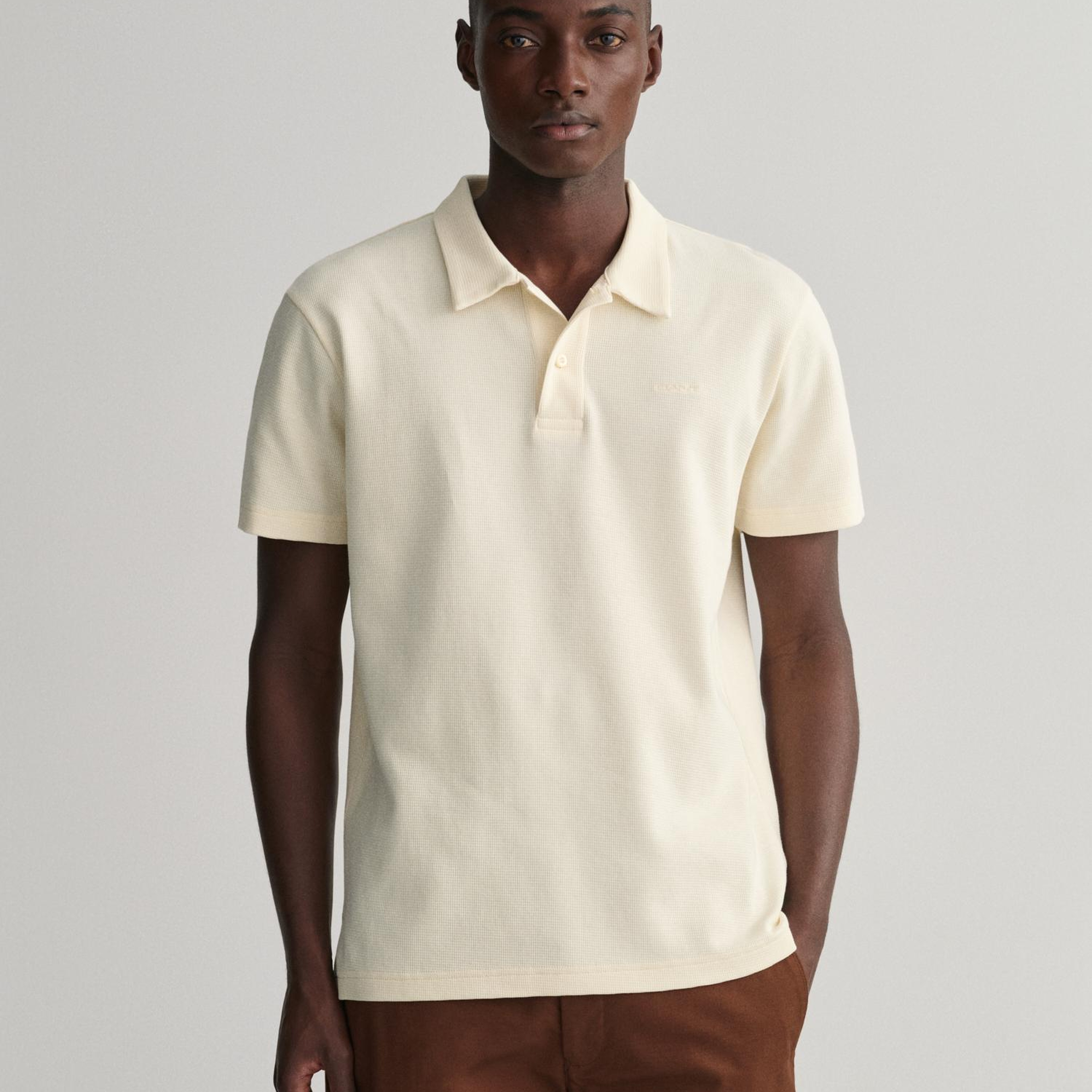 GANT Erkek Krem Regular Fit Dokulu Polo