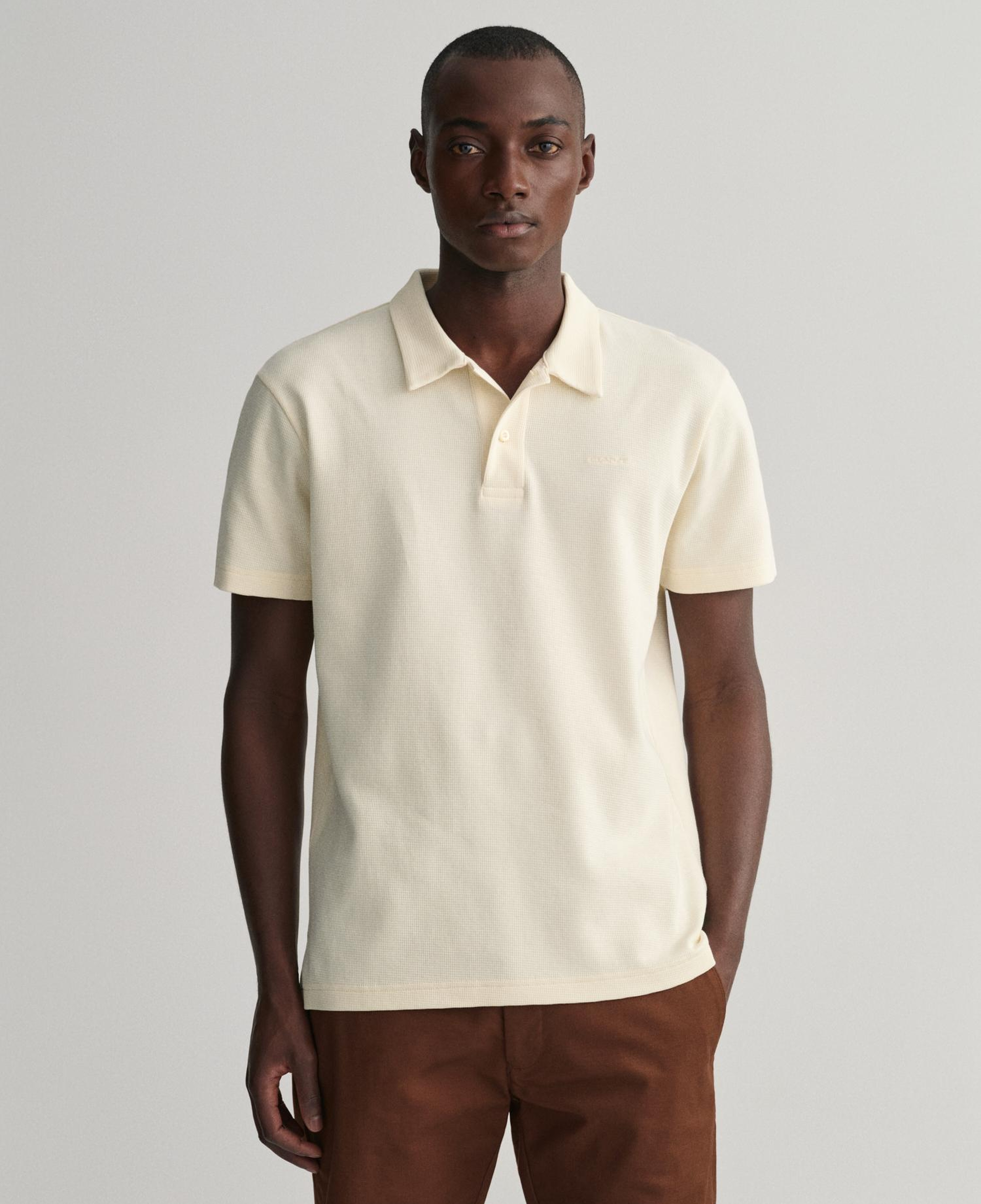 GANT Erkek Krem Regular Fit Dokulu Polo