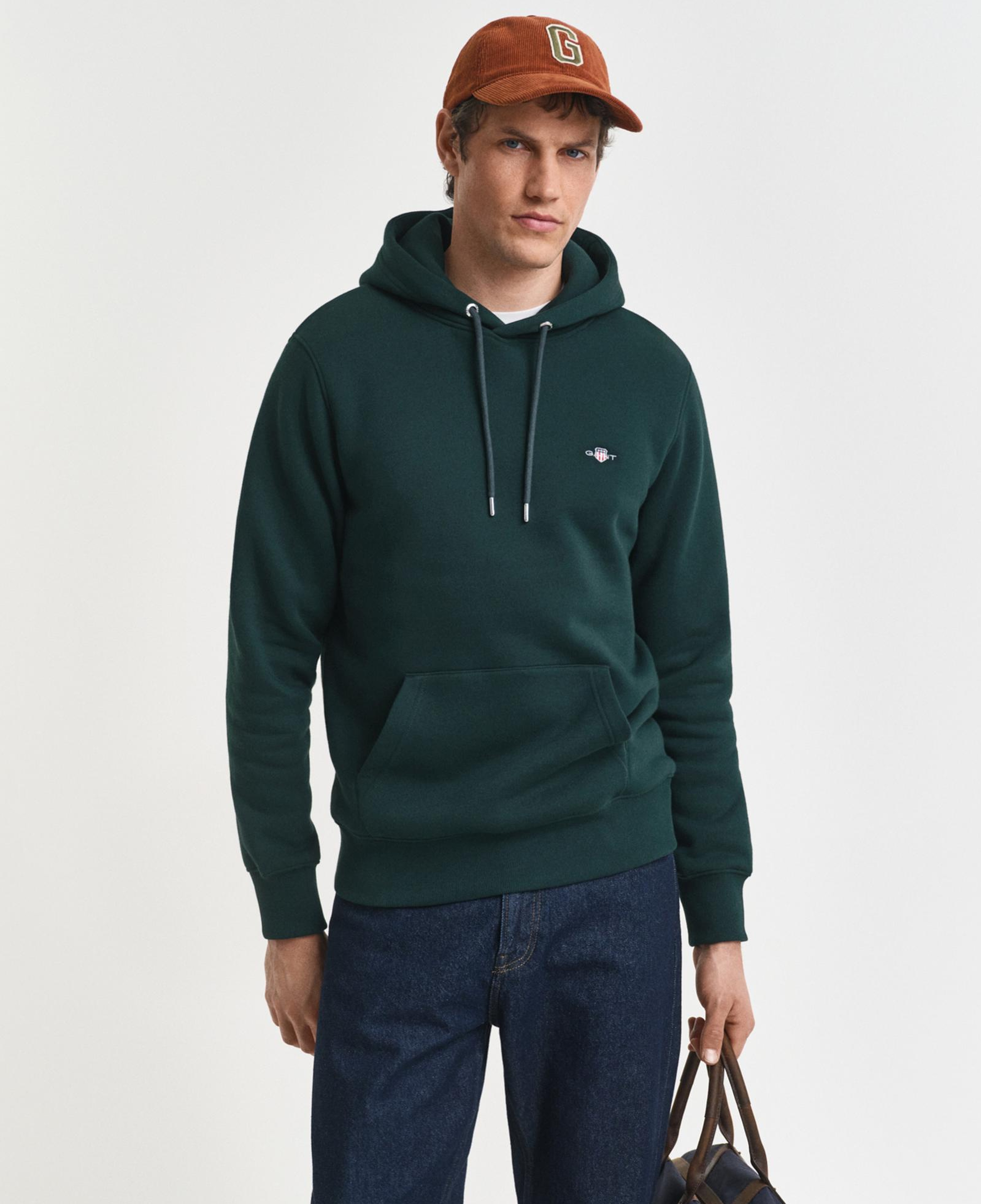 GANT Erkek Yeşil Regular Fit Kapüşonlu Sweatshirt