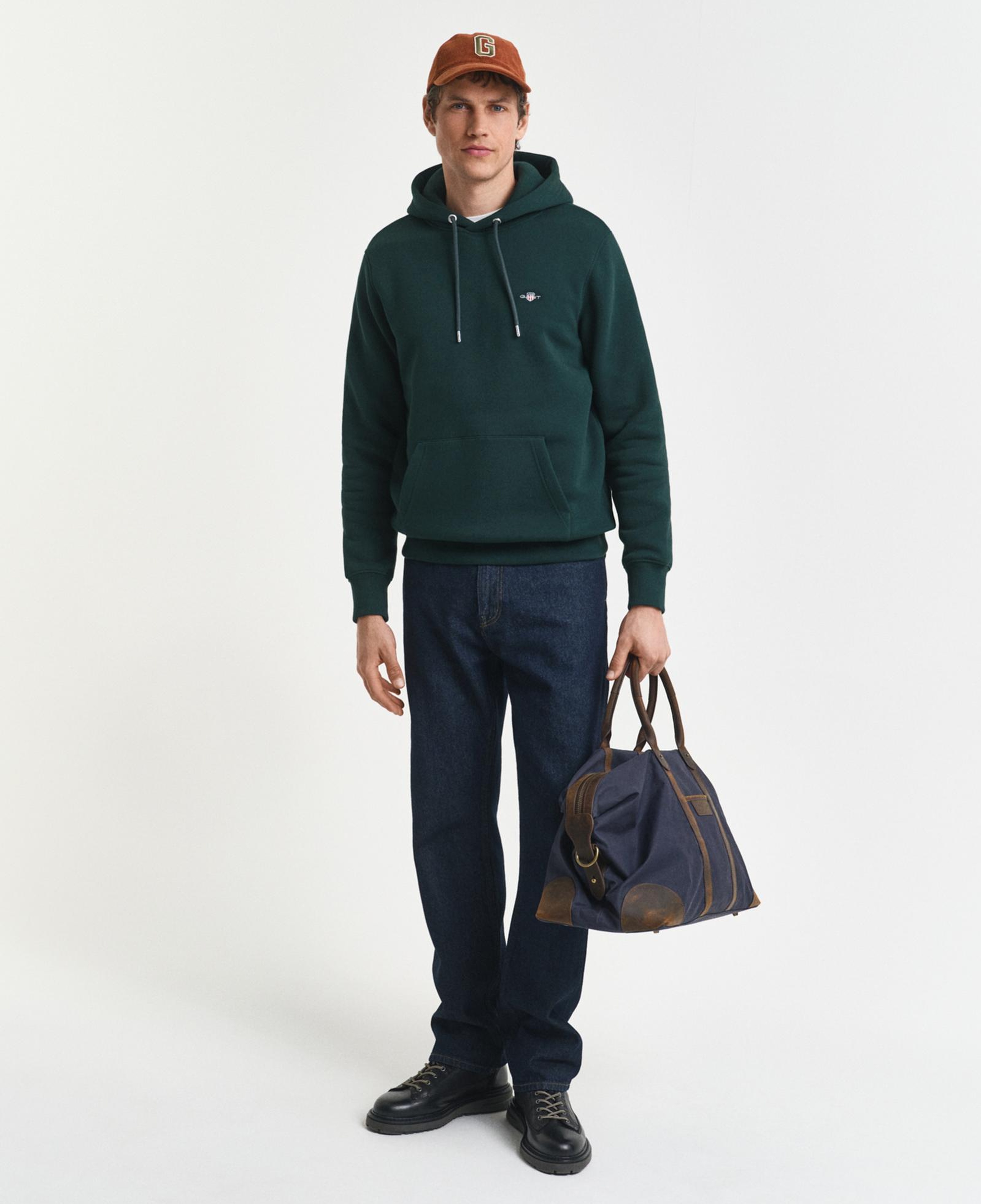GANT Erkek Yeşil Regular Fit Kapüşonlu Sweatshirt