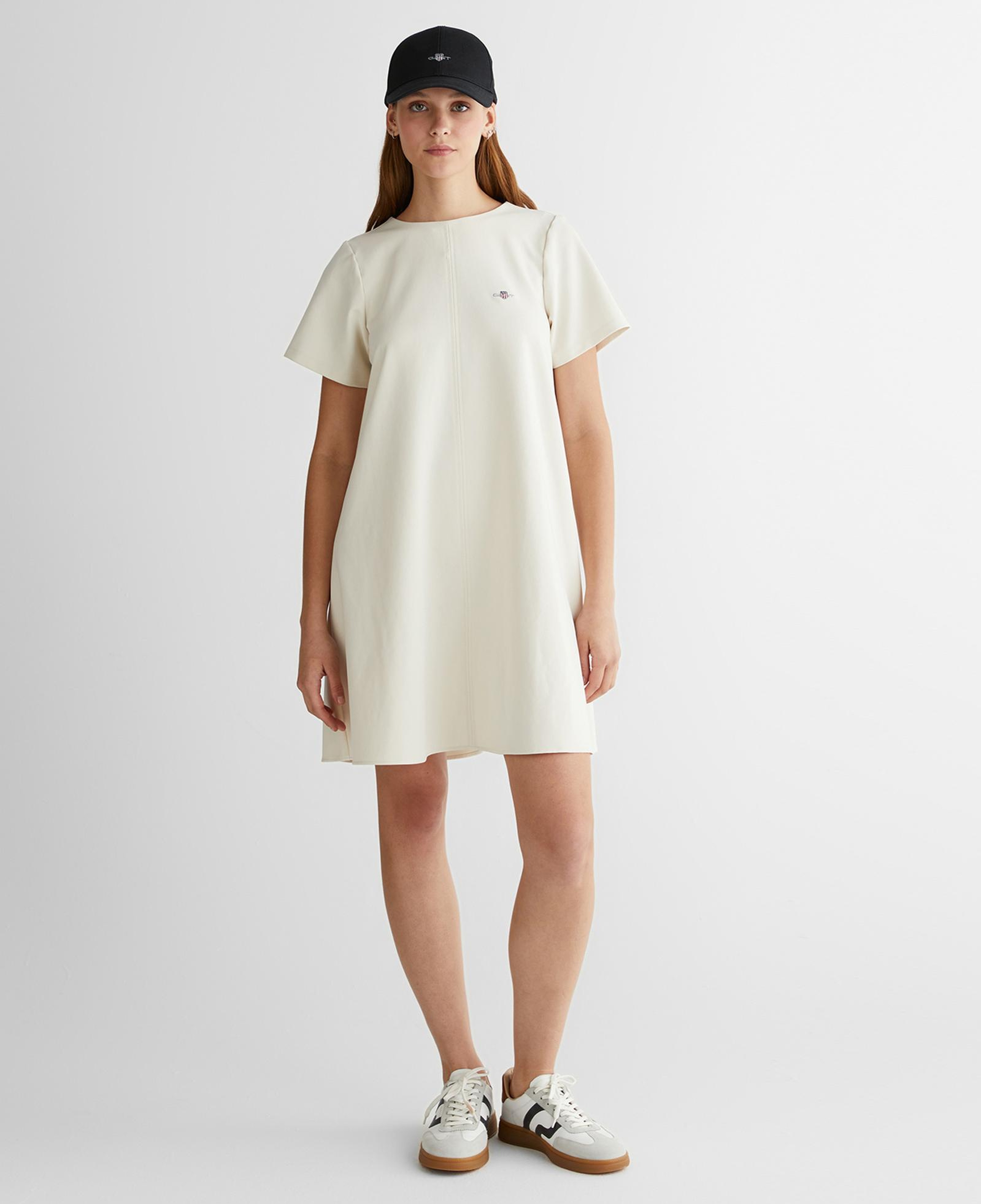 GANT Kadın Krem Bisiklet Yaka Logolu Elbise