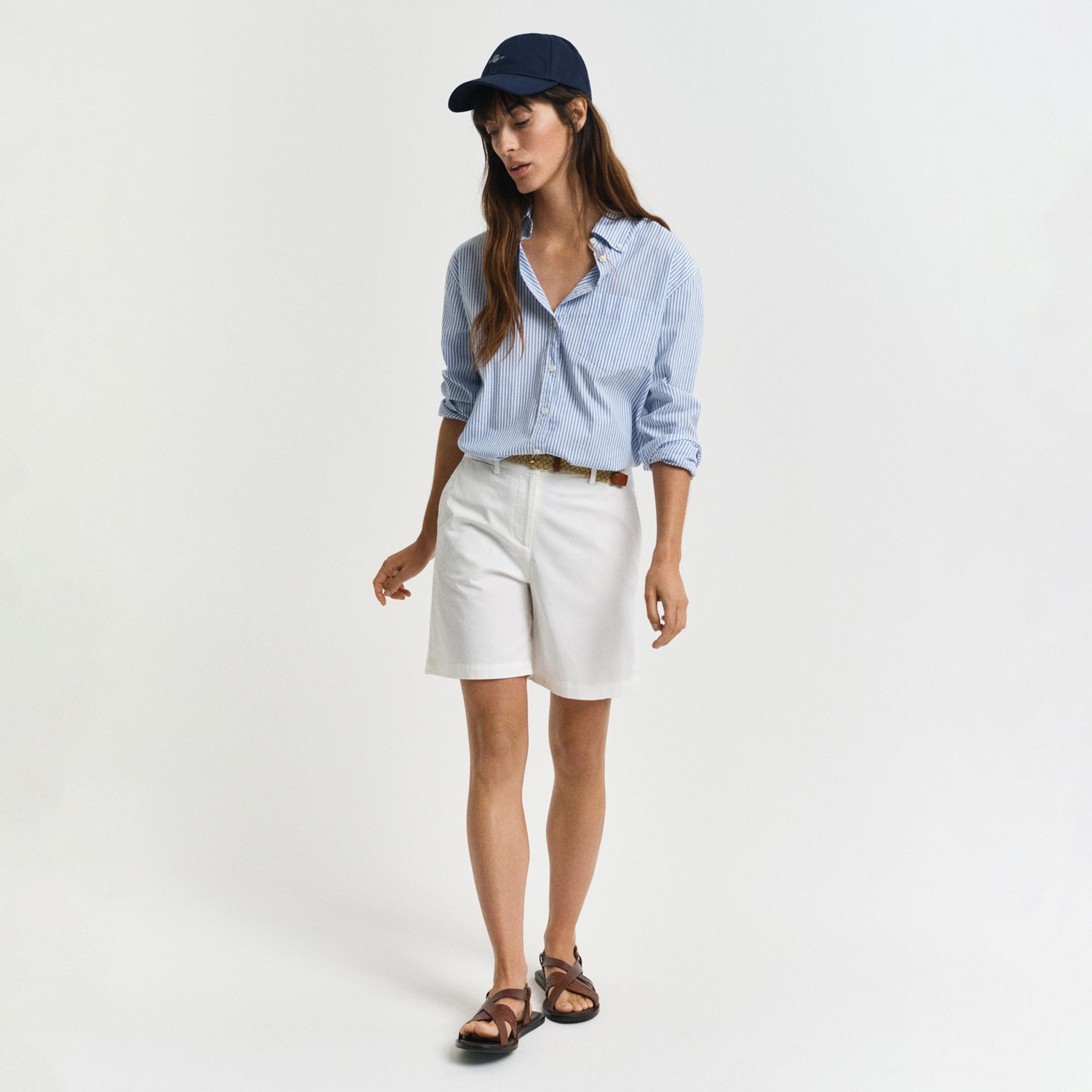 GANT Kadın Beyaz Regular Fit Şort