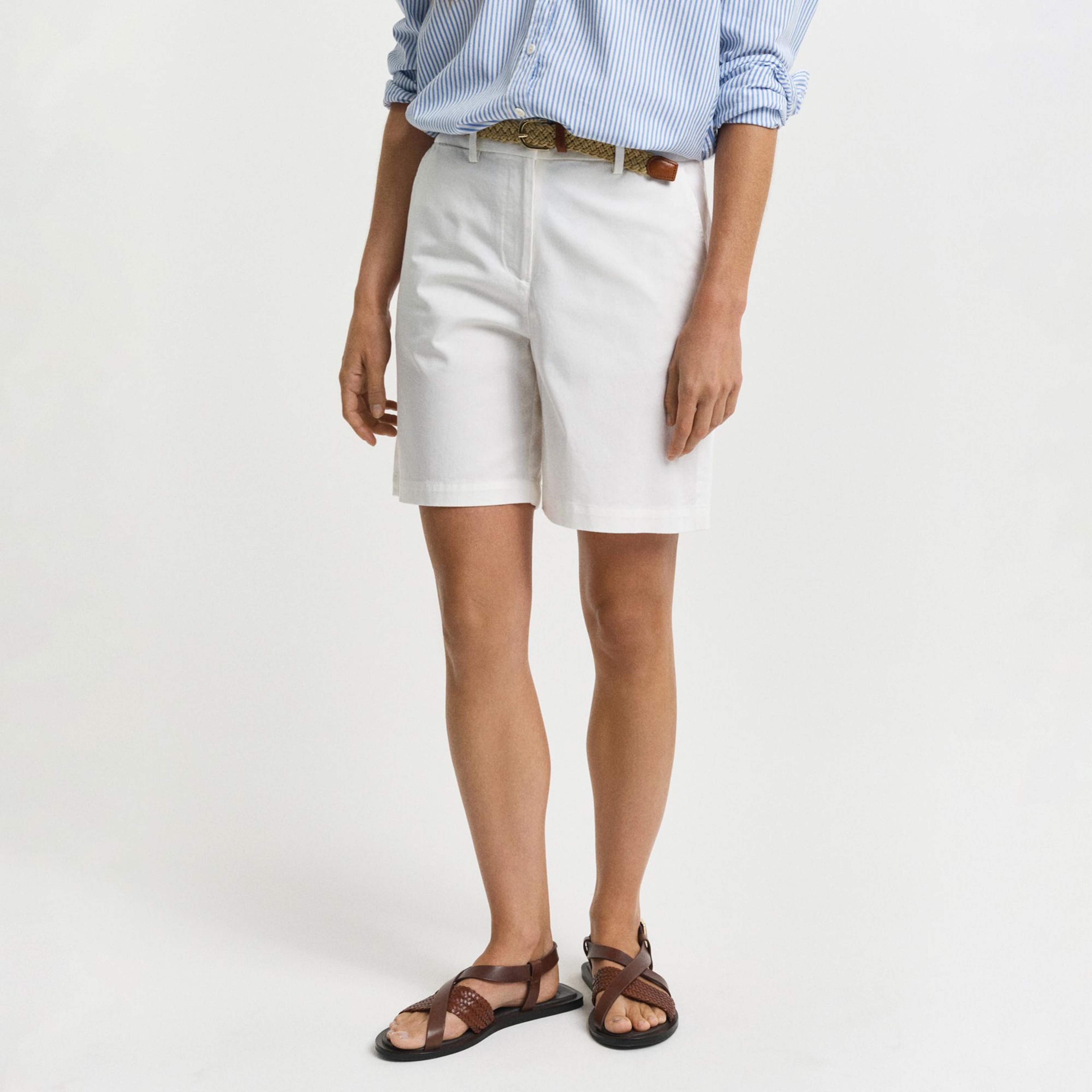 GANT Kadın Beyaz Regular Fit Şort