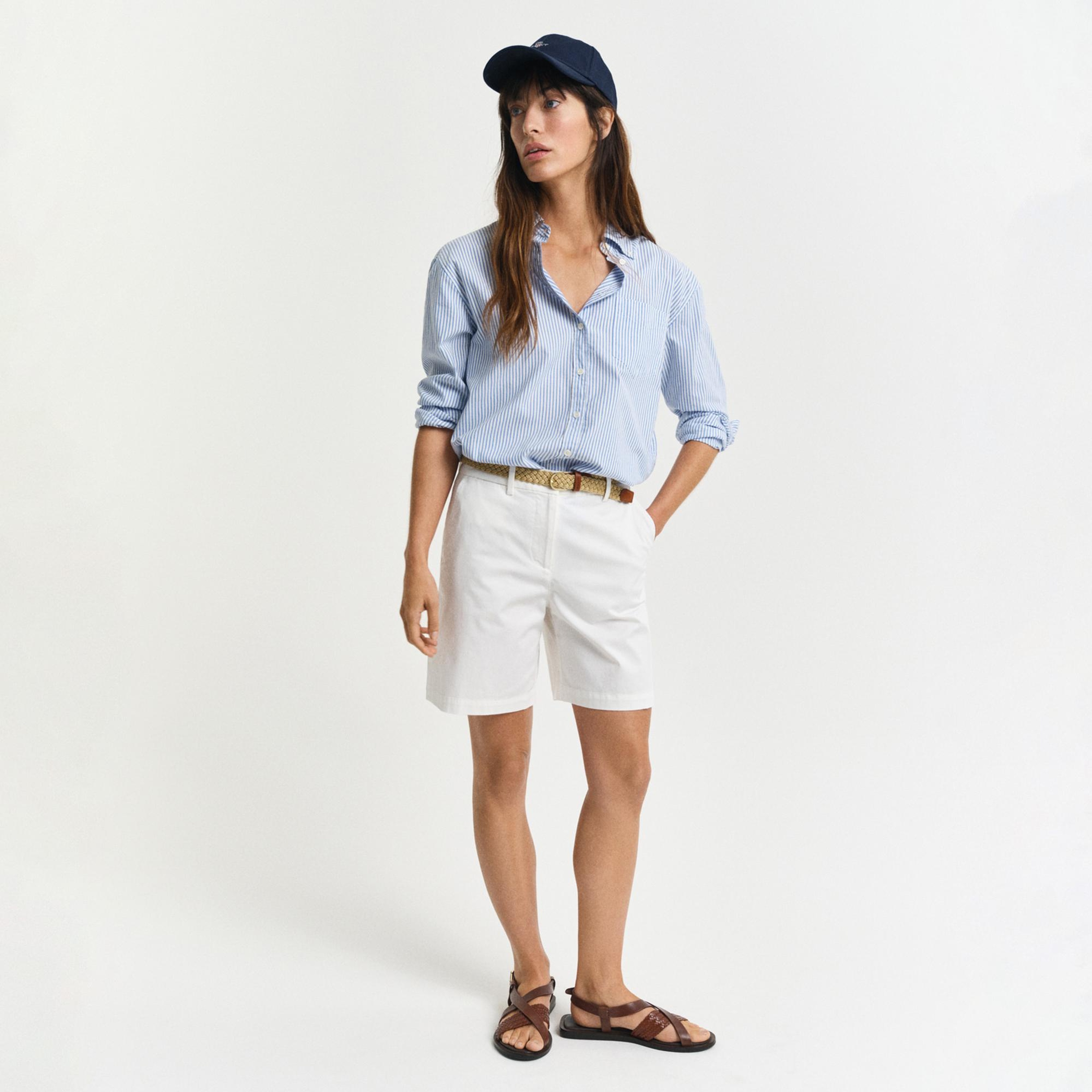 GANT Kadın Beyaz Regular Fit Şort