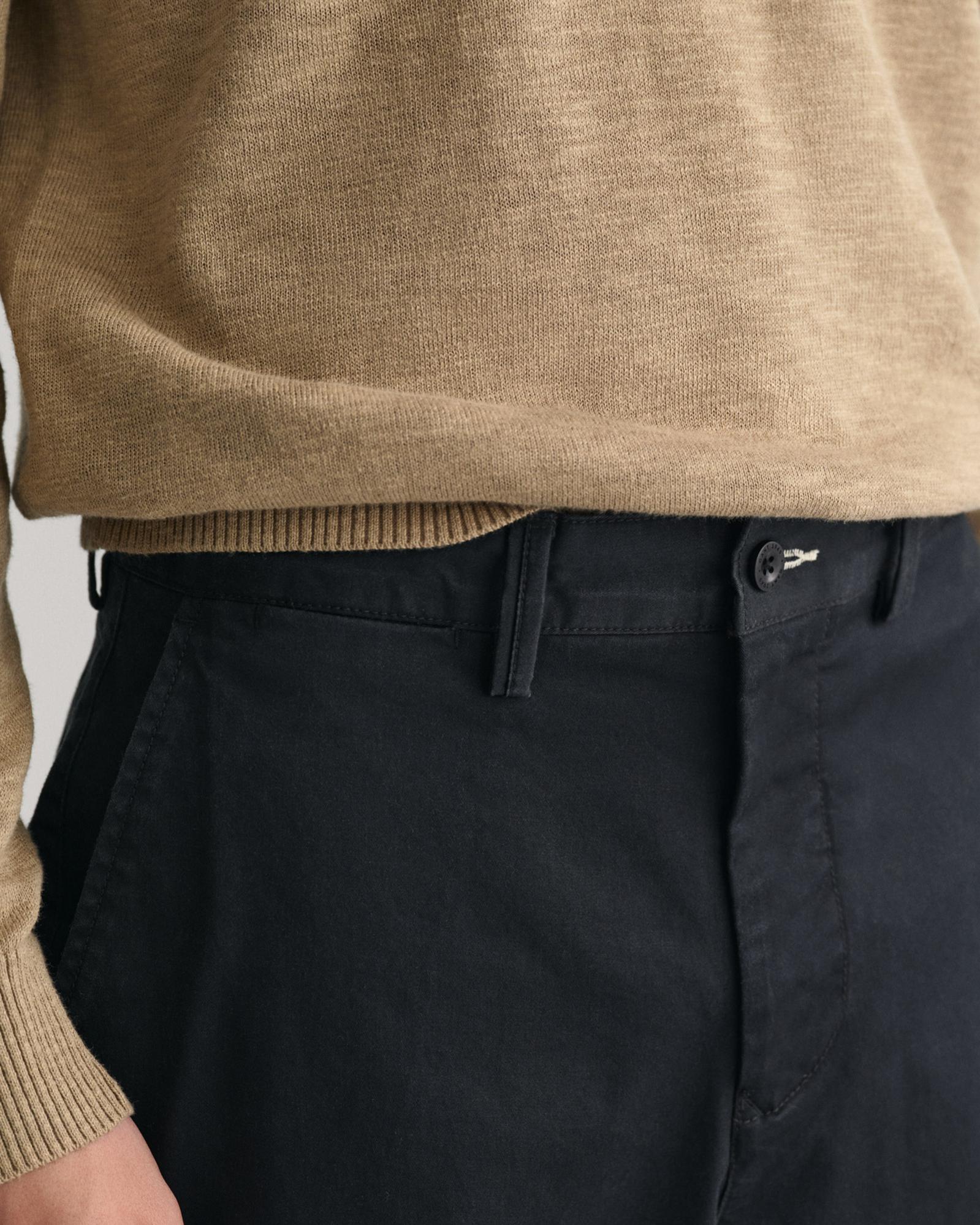 GANT Erkek Siyah Regular Fit Chino Pantolon