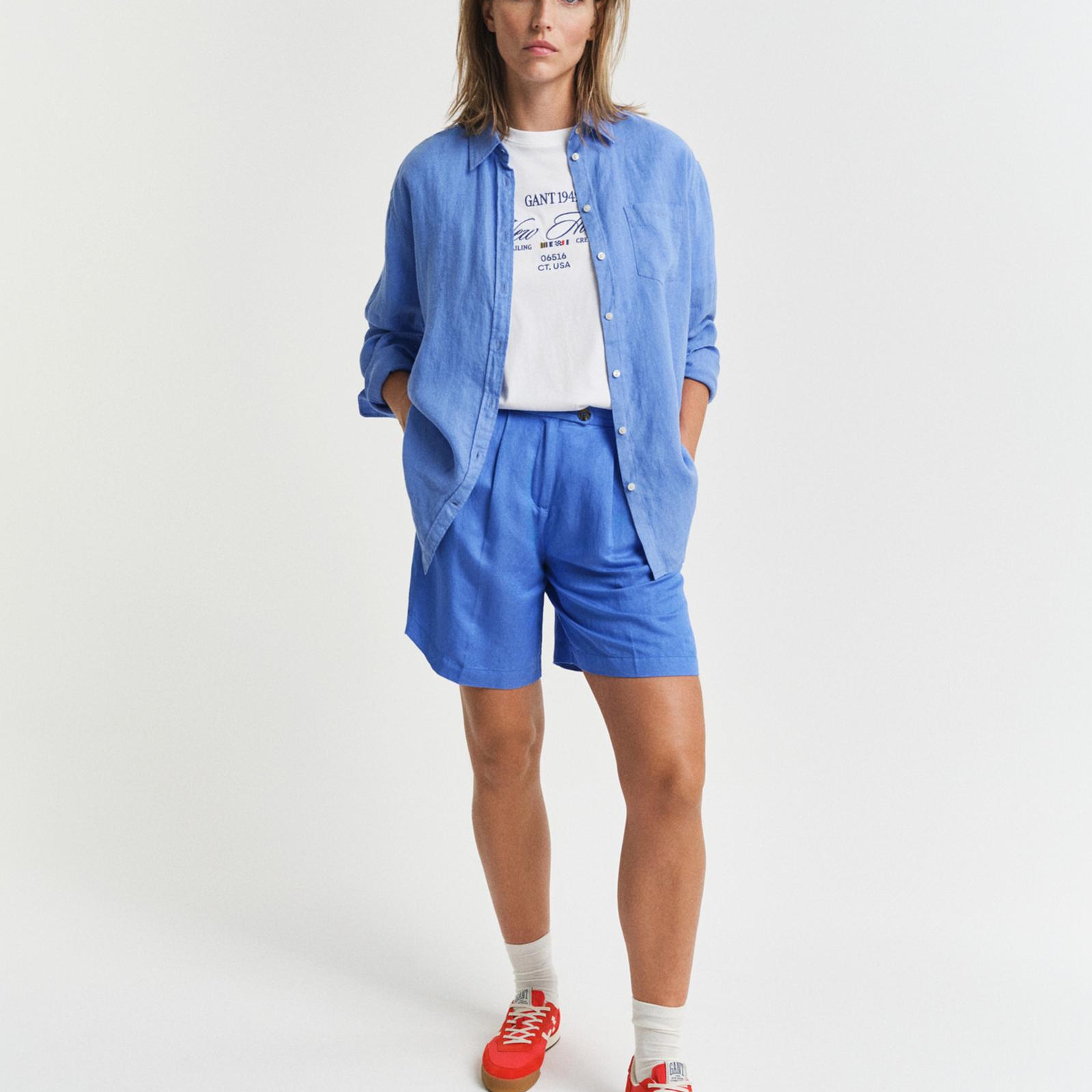 GANT Kadın Mavi Relaxed Fit Şort