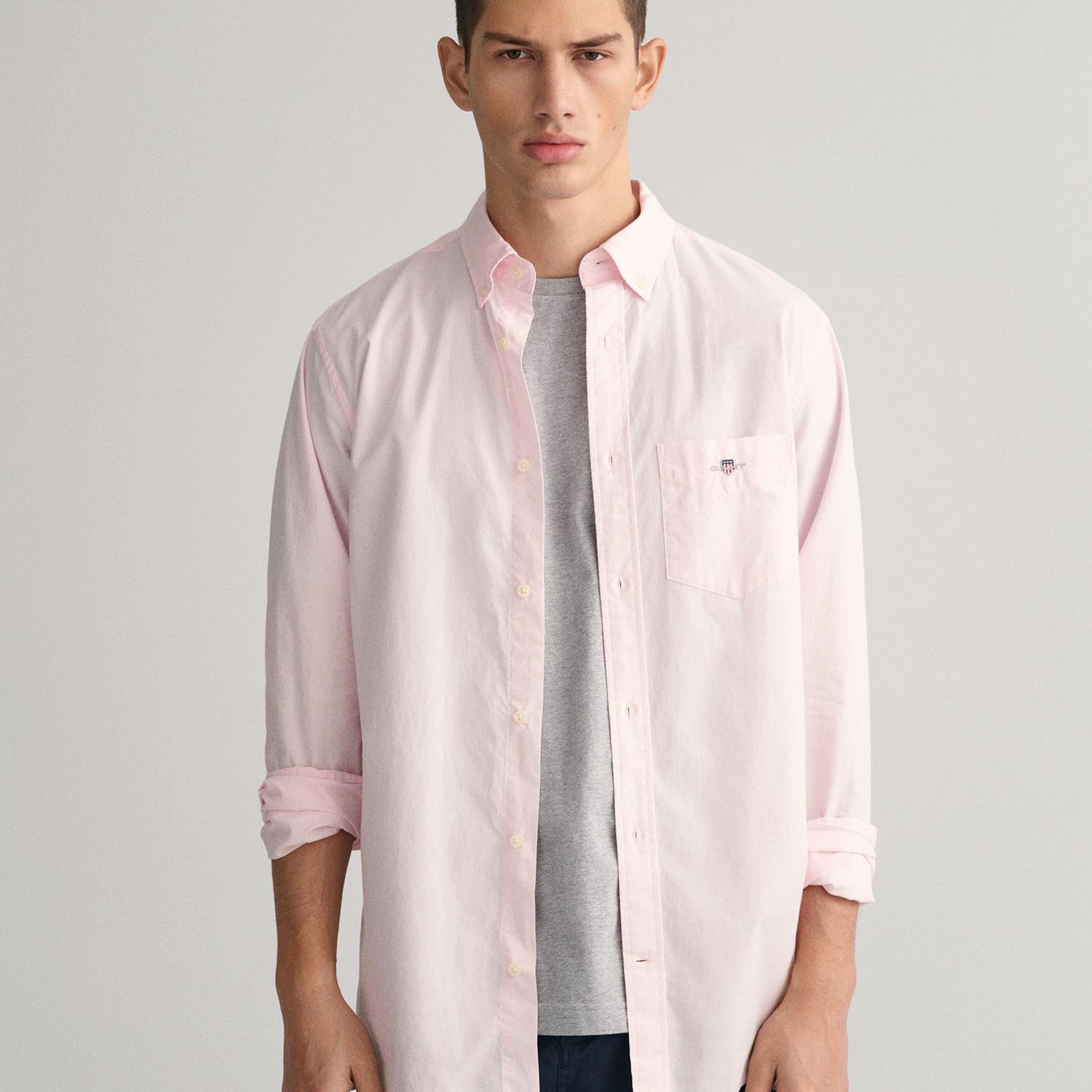 GANT Erkek Pembe Regular Fit Düğmeli Yaka Poplin Gömlek